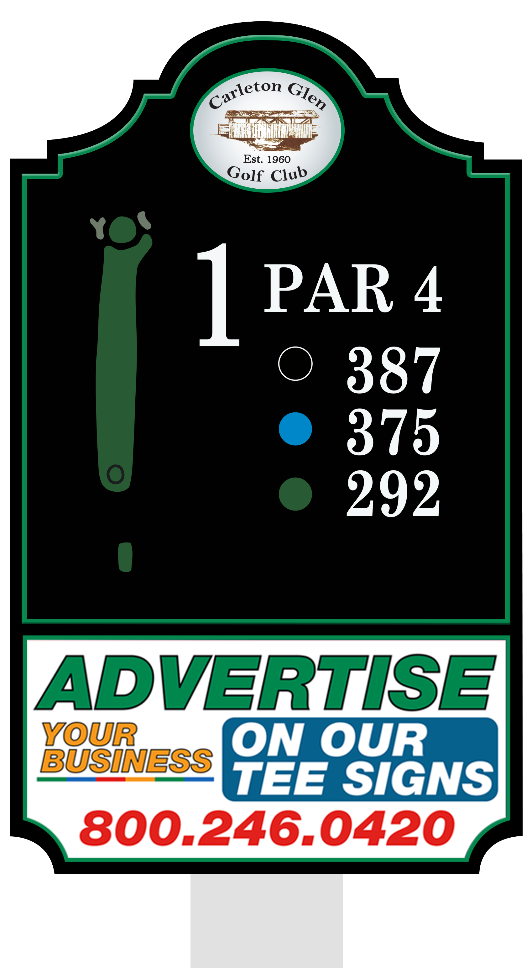 Premium tee sign placement
