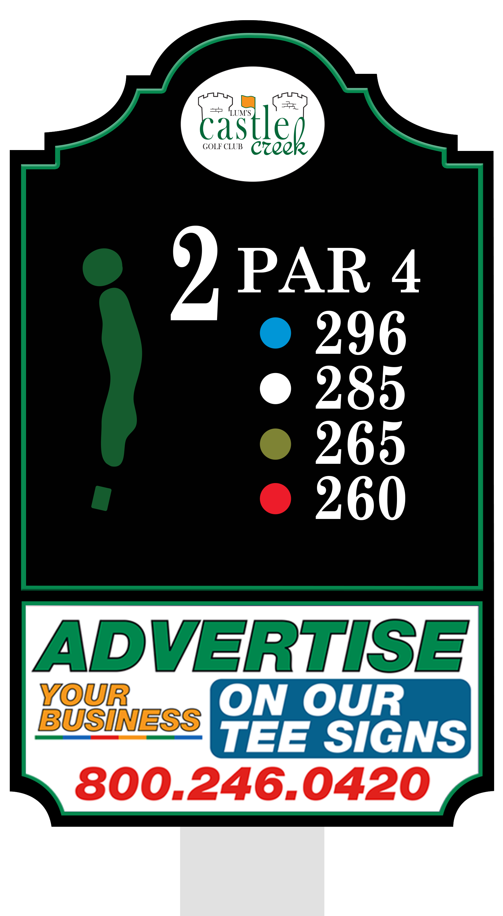 Standard tee sign placement