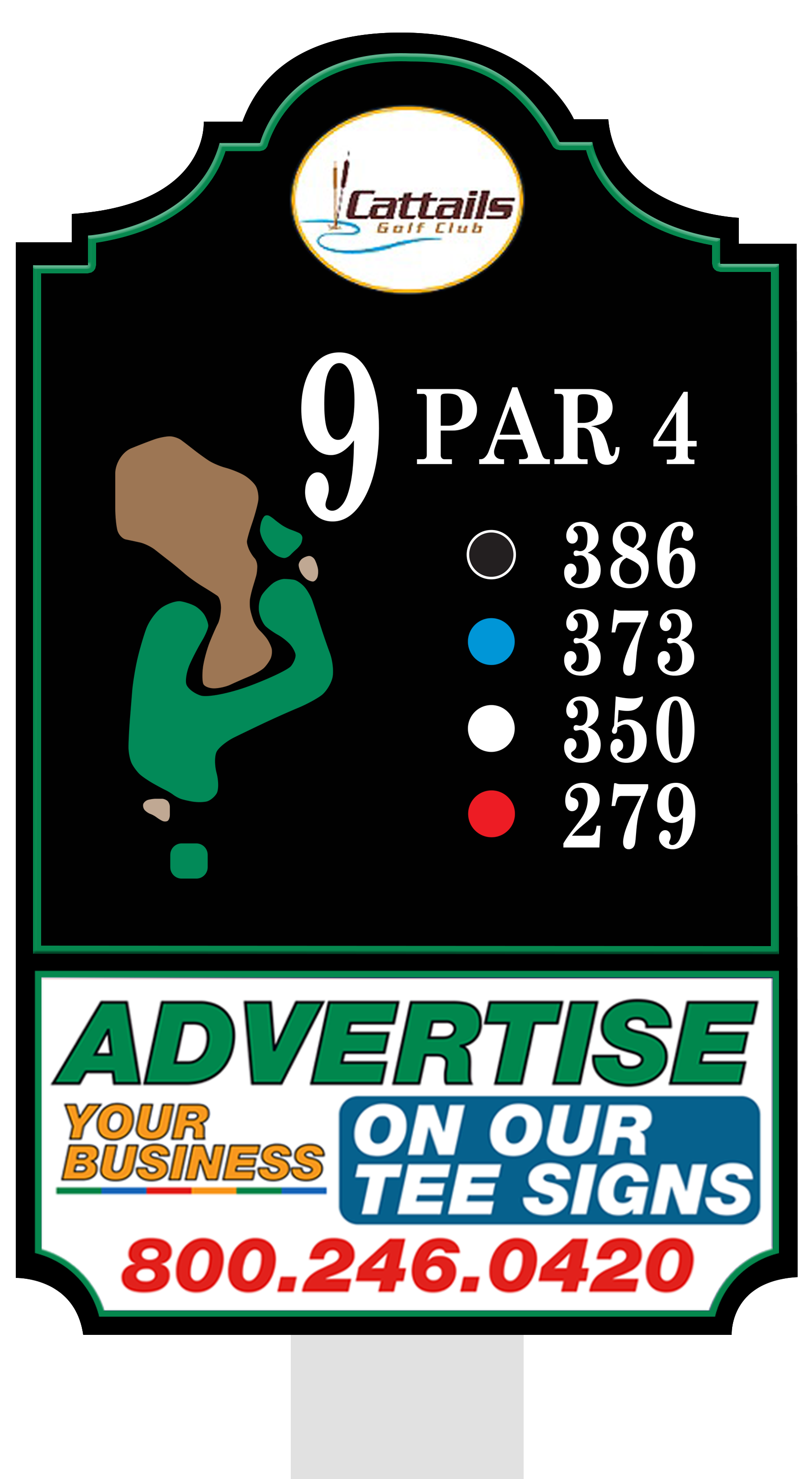 Premium tee sign placement