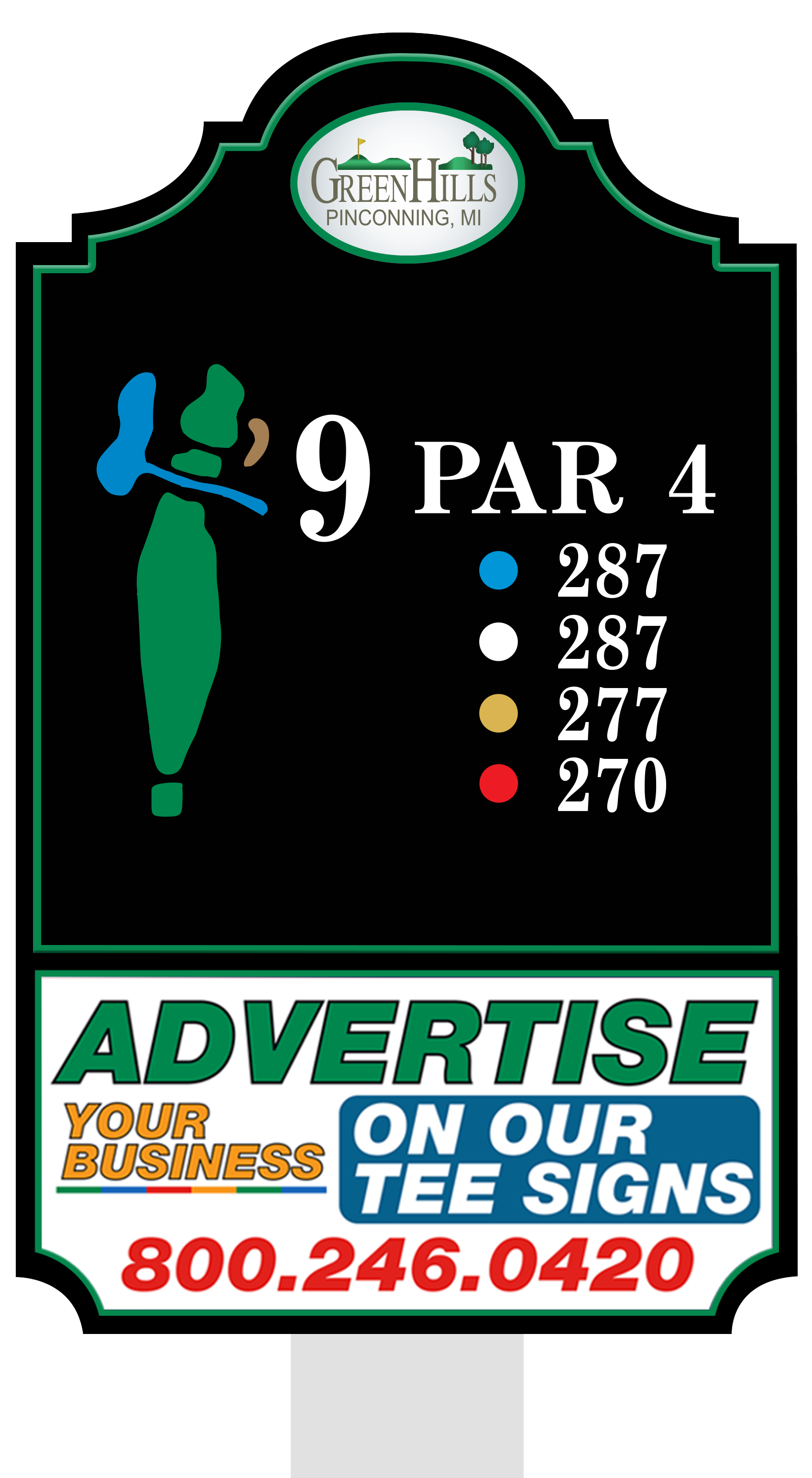 Premium tee sign placement