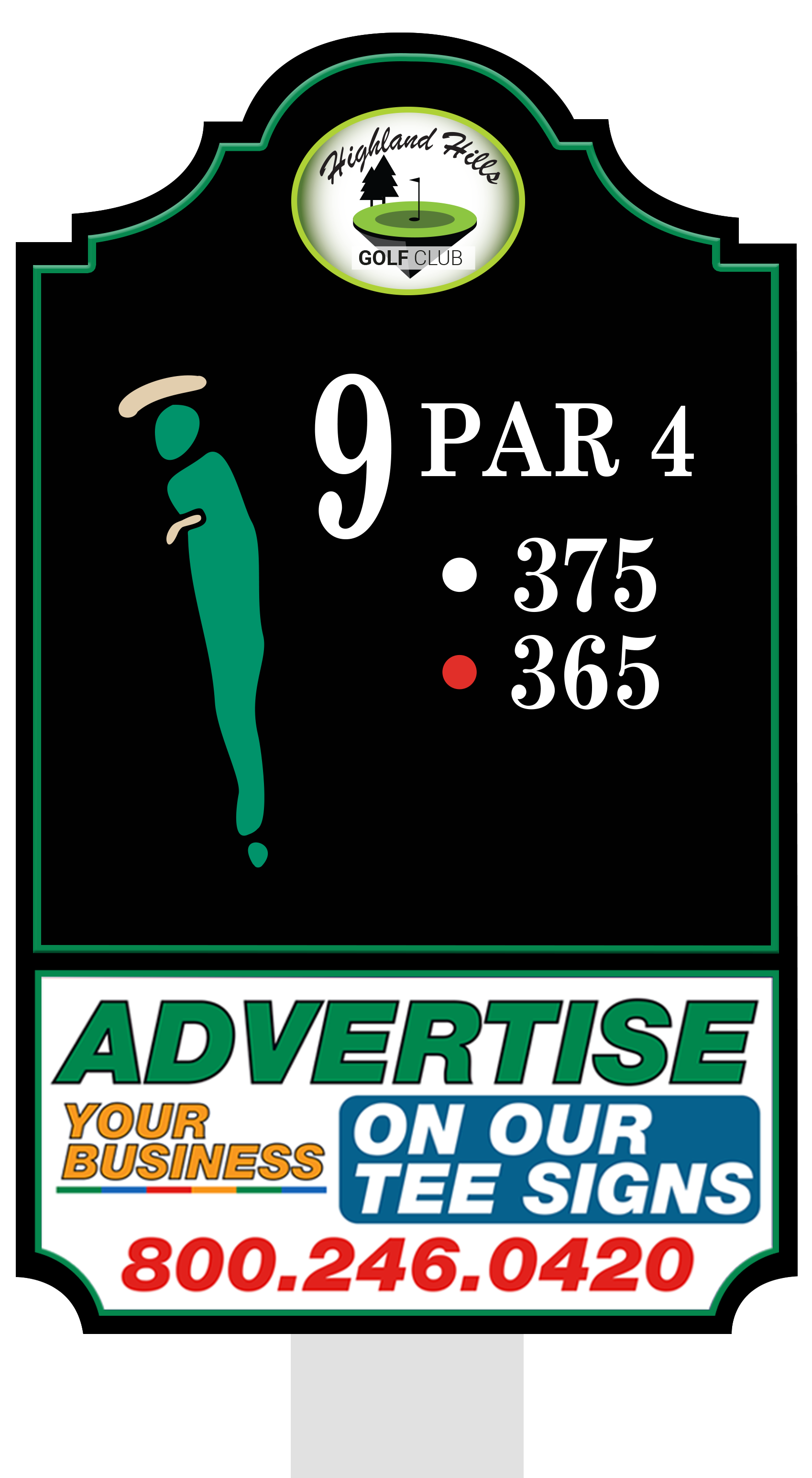 Premium tee sign placement