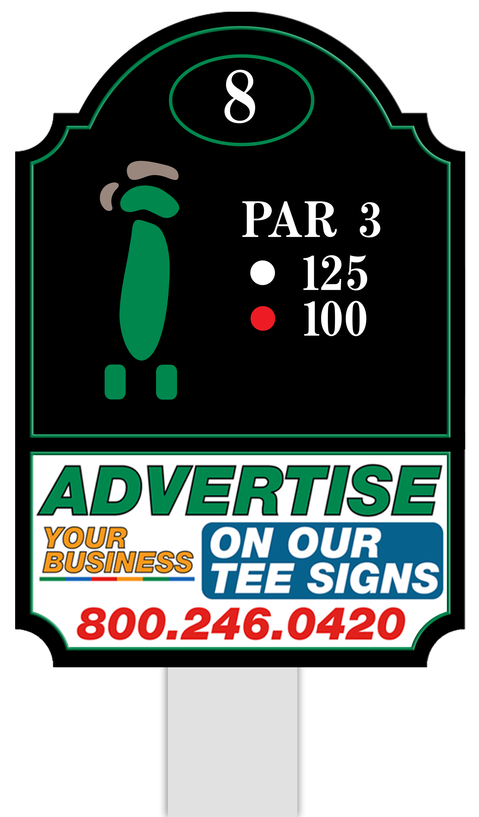 Premium tee sign placement