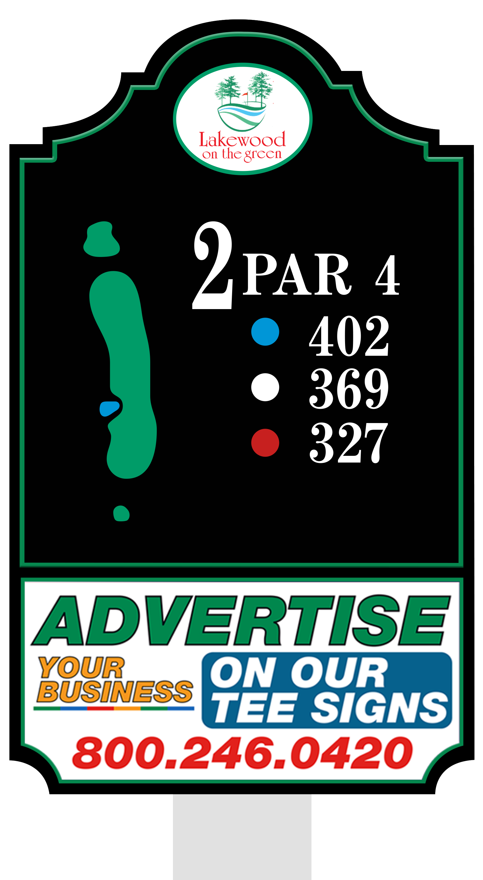 Standard tee sign placement
