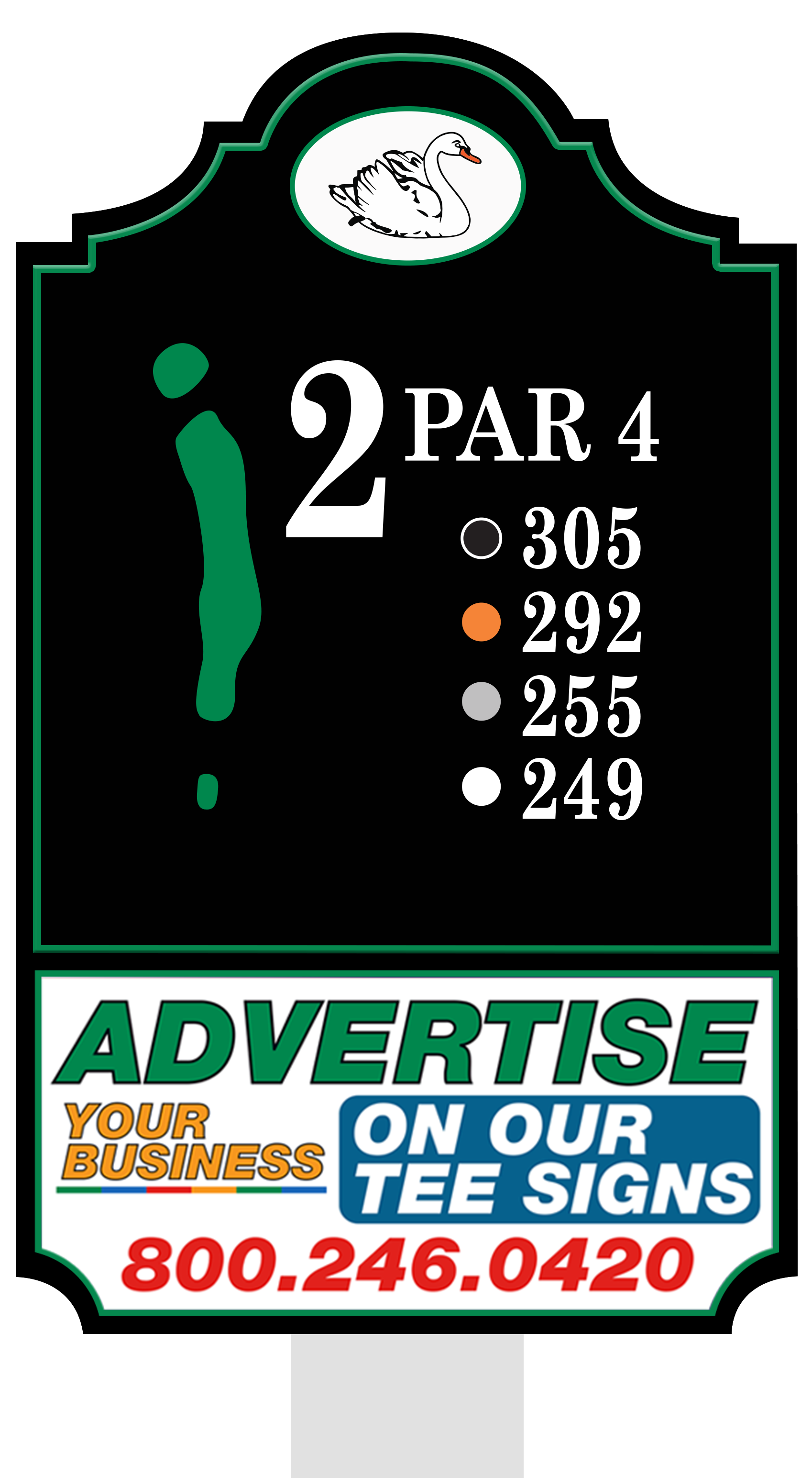 Standard tee sign placement