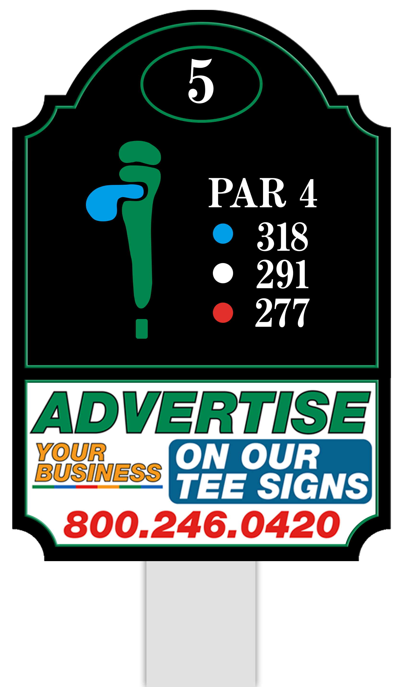 Standard tee sign placement
