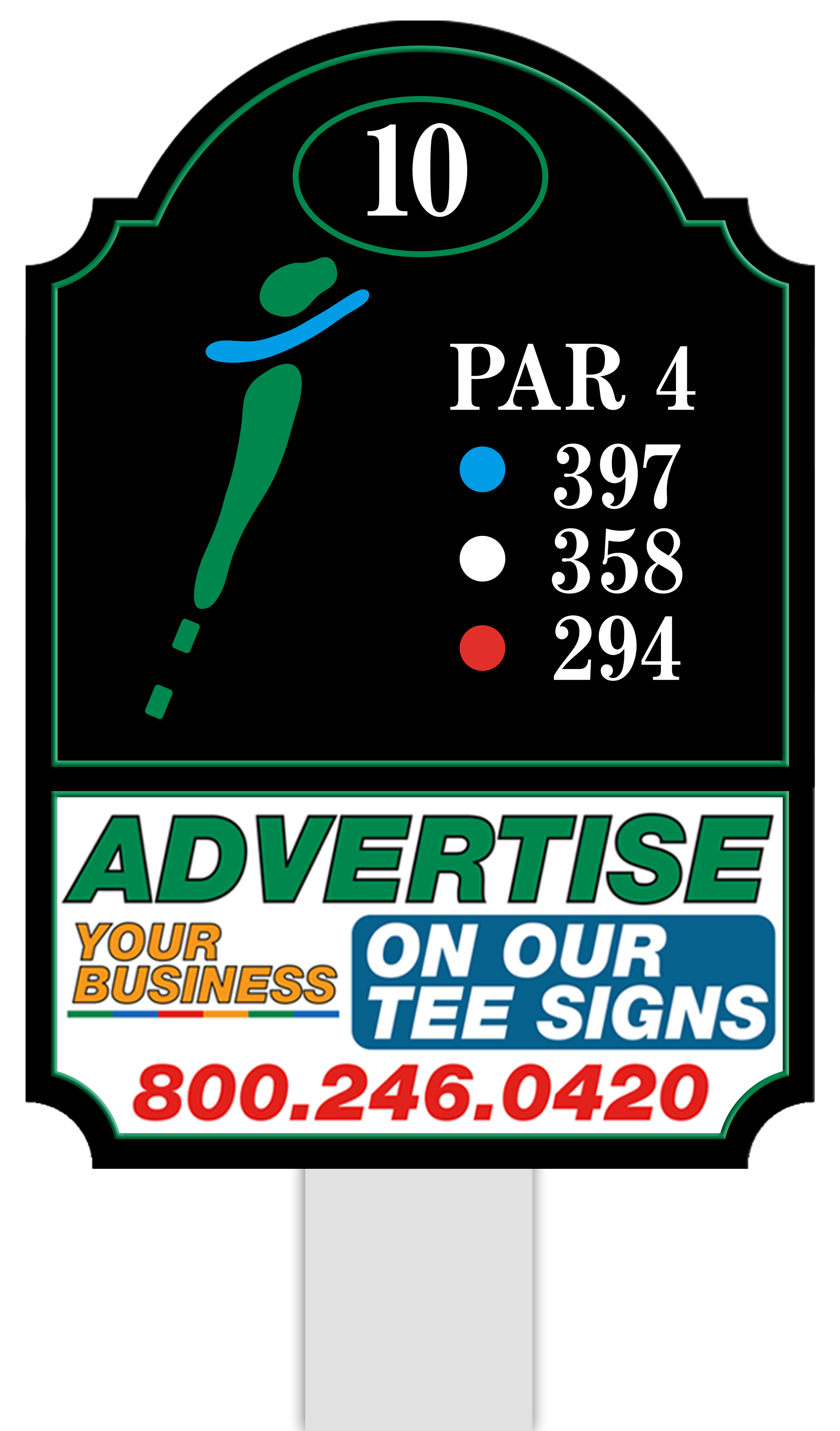 Premium tee sign placement