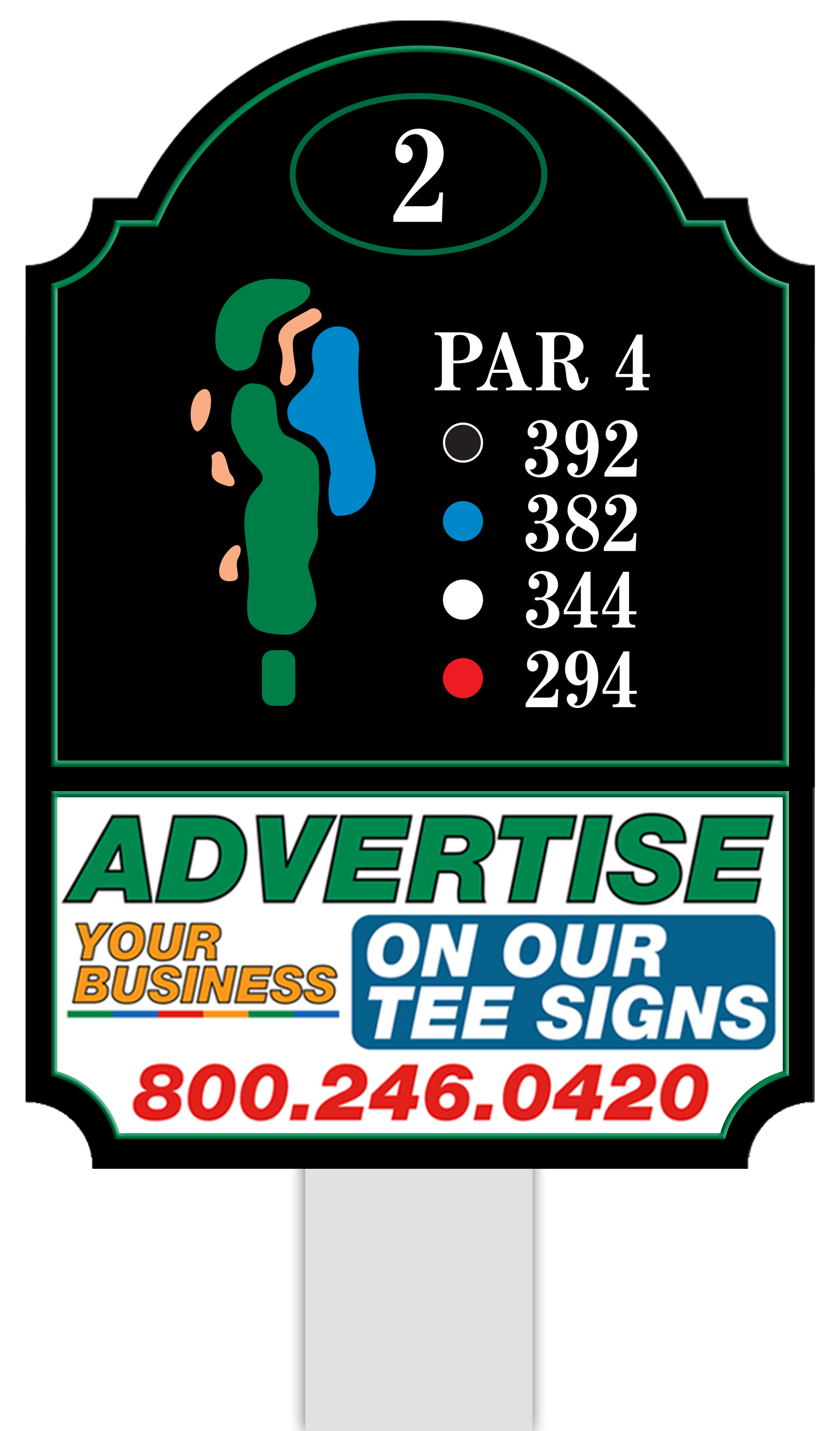 Standard tee sign placement