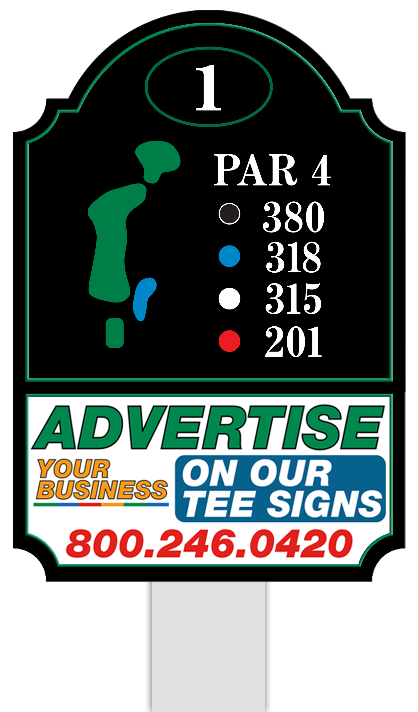 Premium tee sign placement