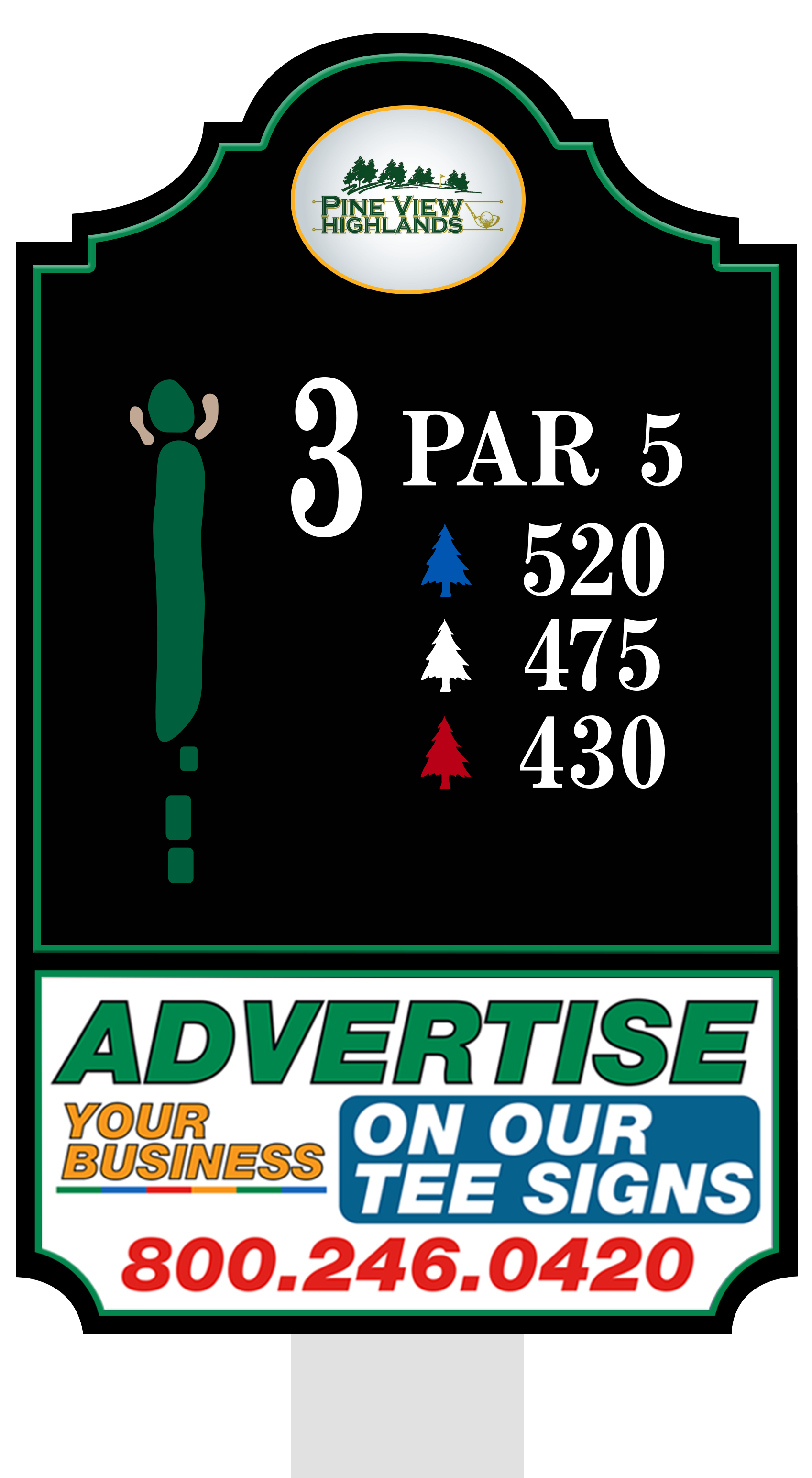 Standard tee sign placement