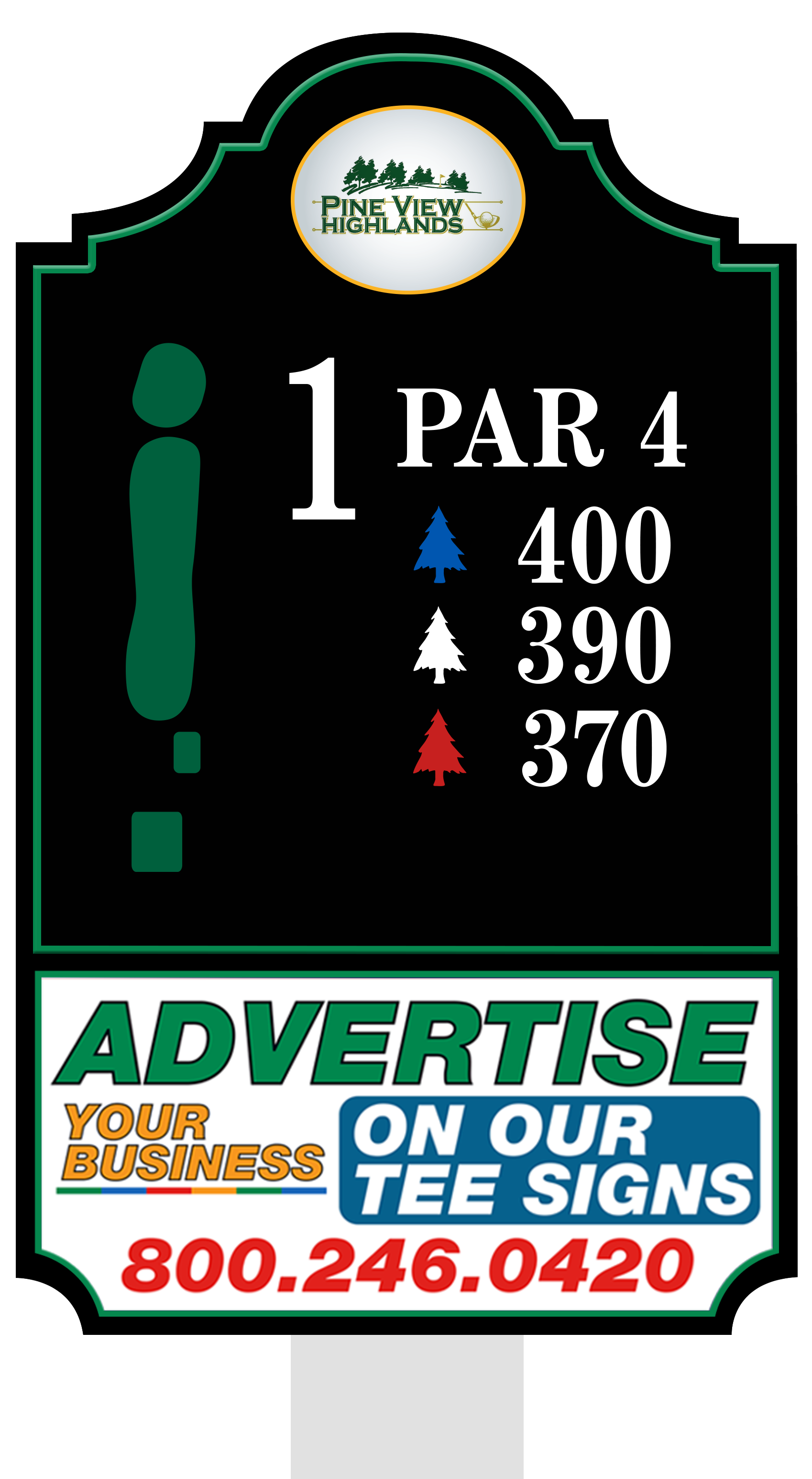 Premium tee sign placement