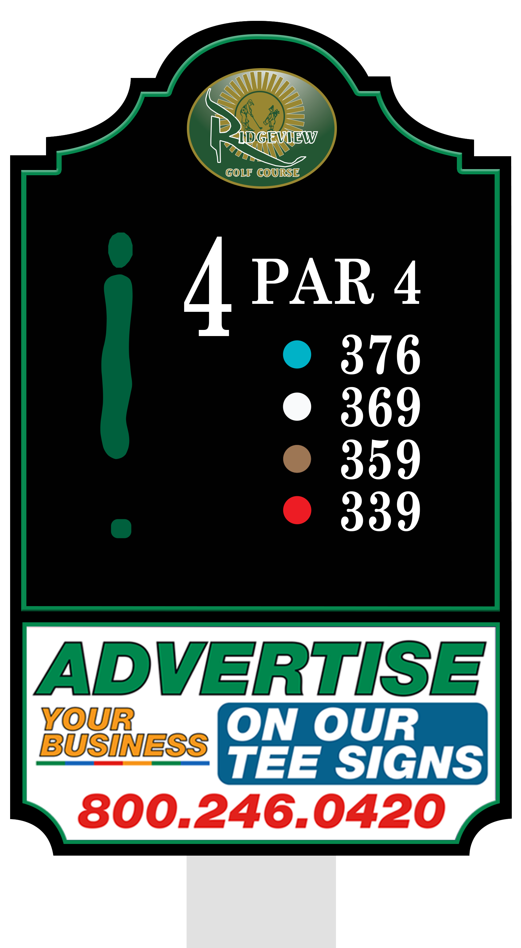 Standard tee sign placement