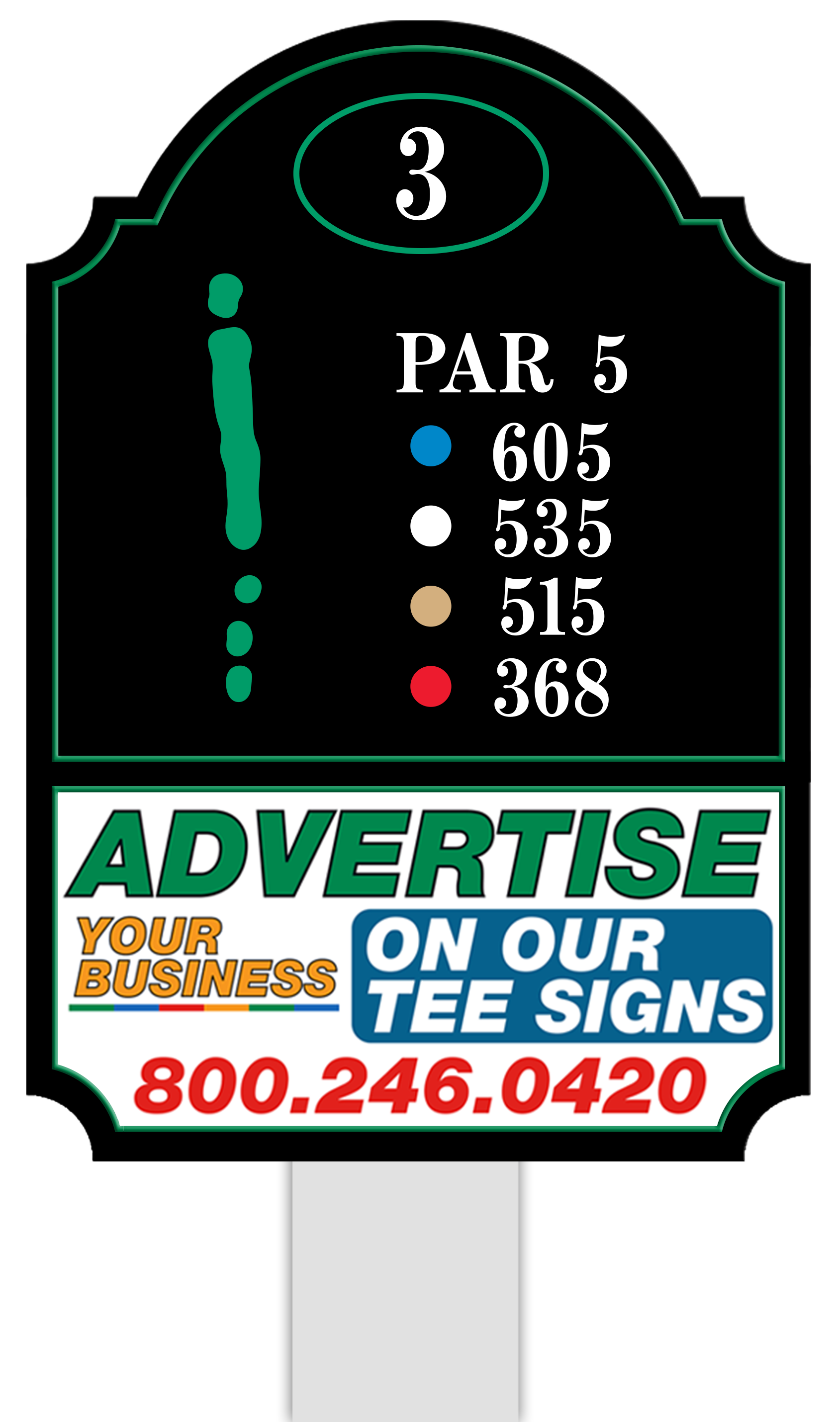 Standard tee sign placement