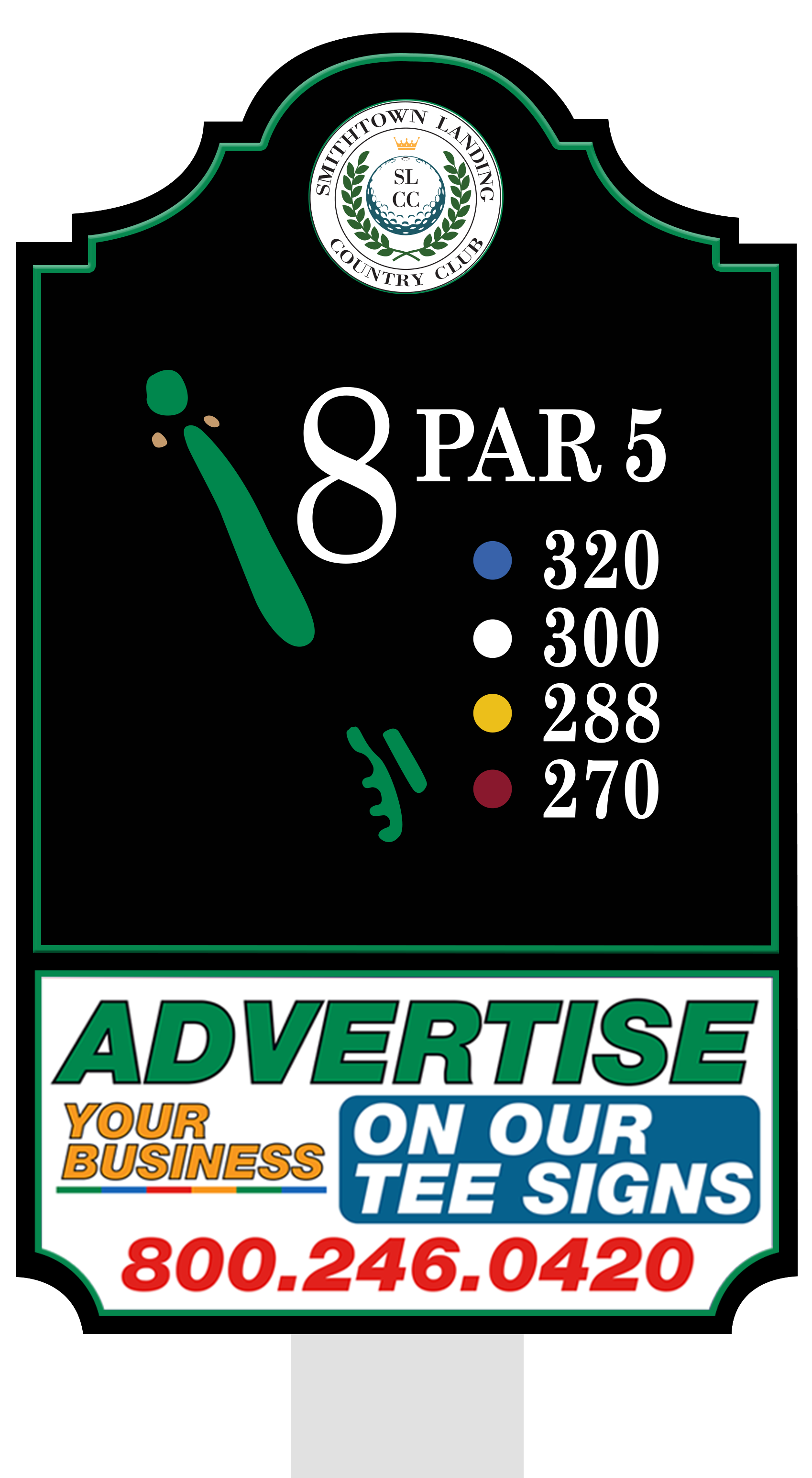 Standard tee sign placement