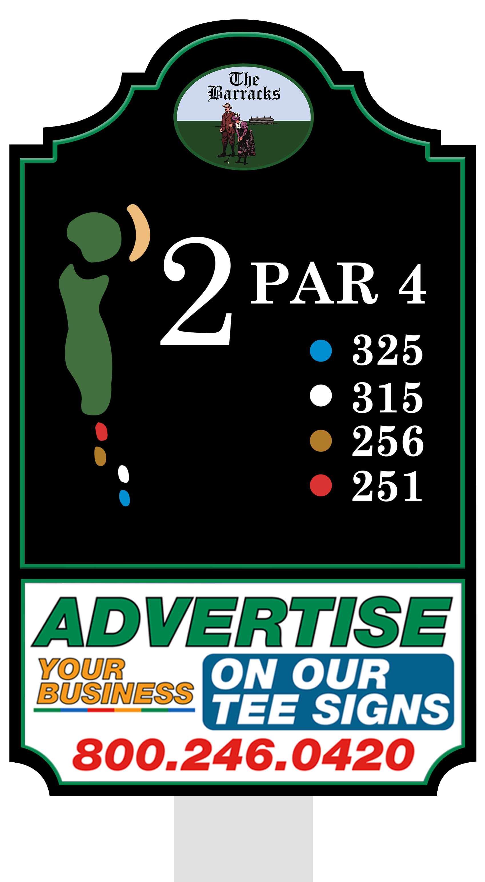 Standard tee sign placement