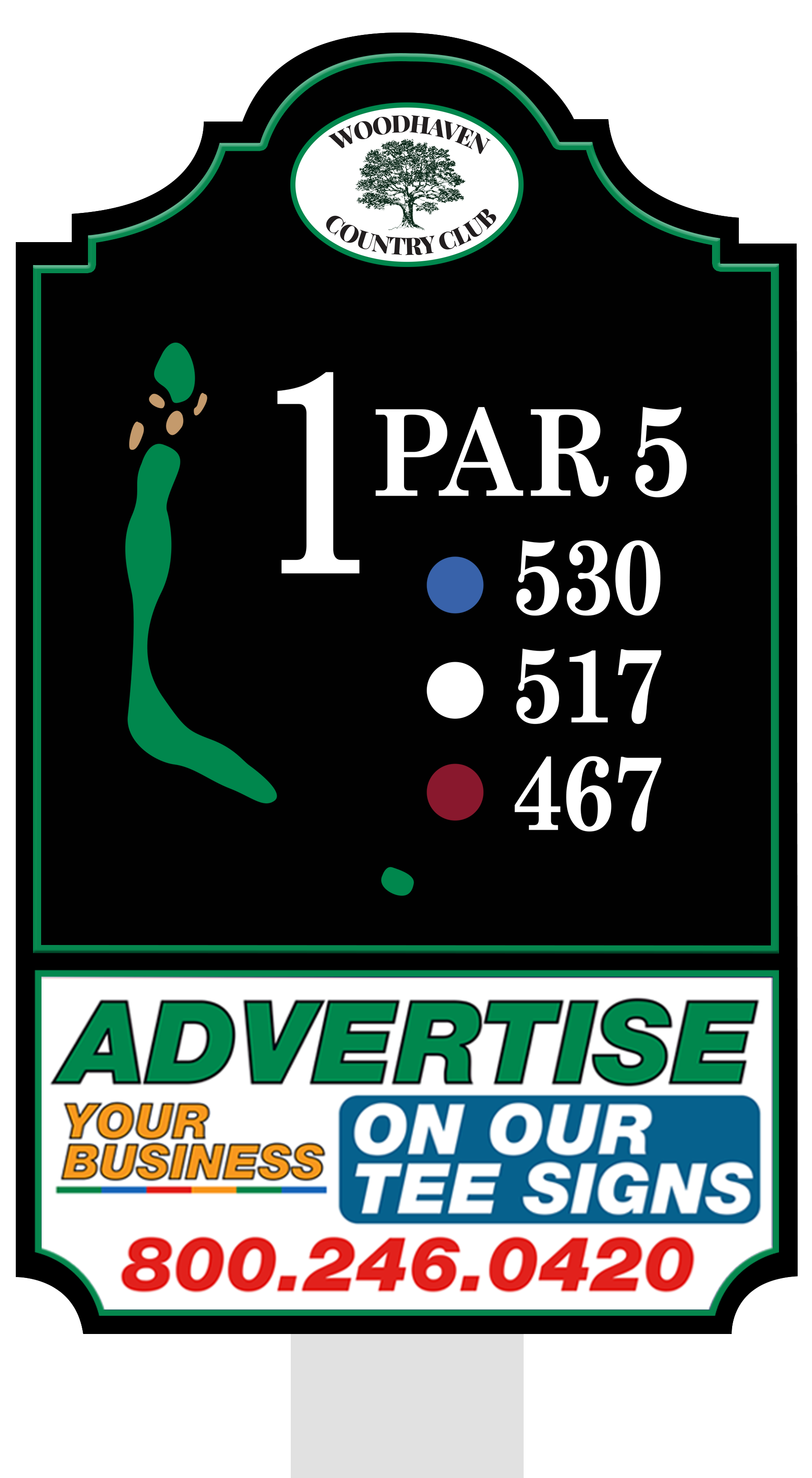 Premium tee sign placement