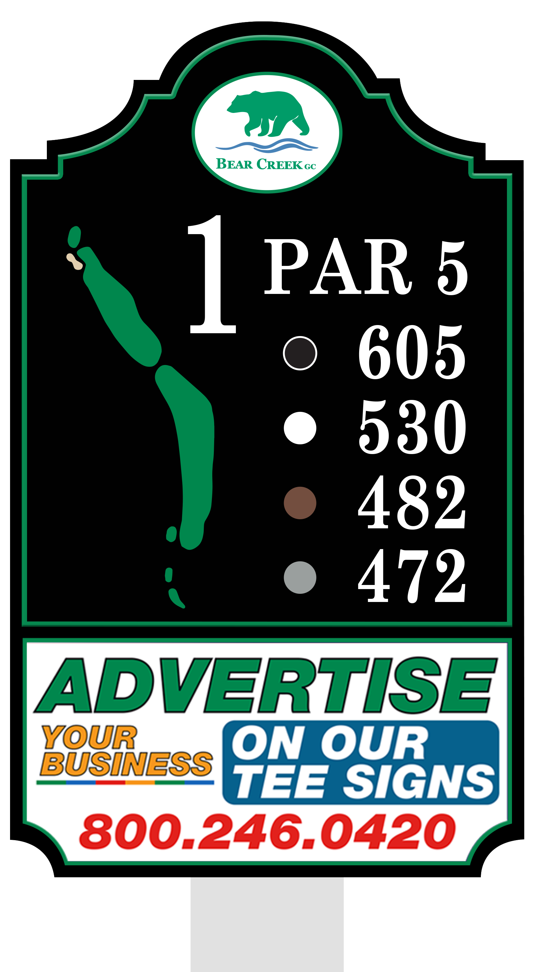 Premium tee sign placement