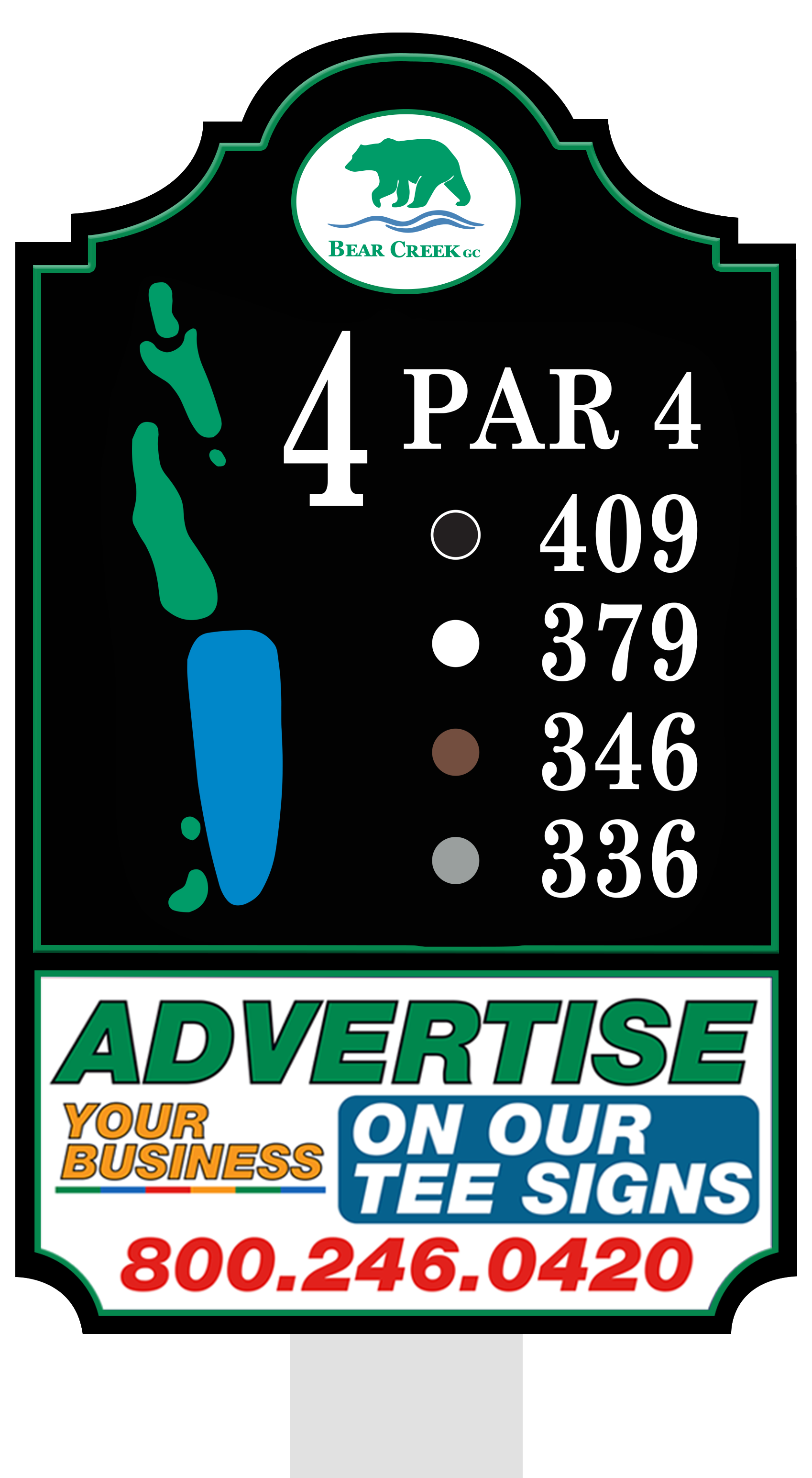 Standard tee sign placement