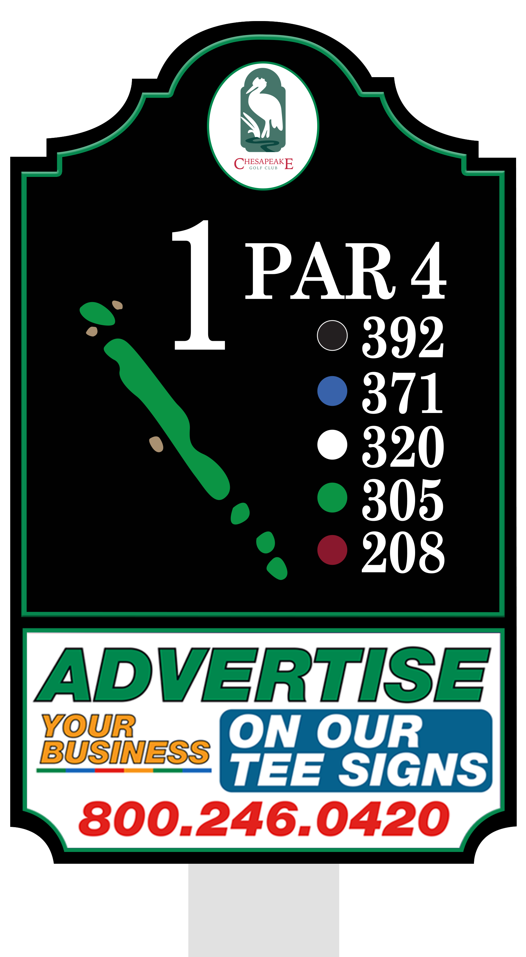 Premium tee sign placement