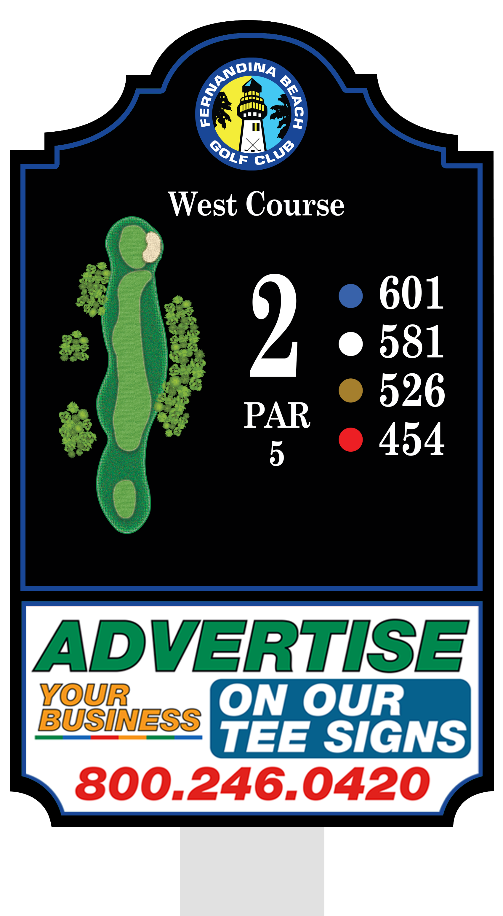 Standard tee sign placement