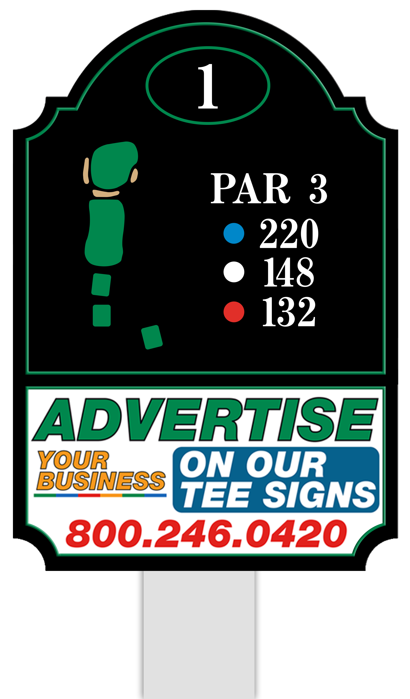 Premium tee sign placement