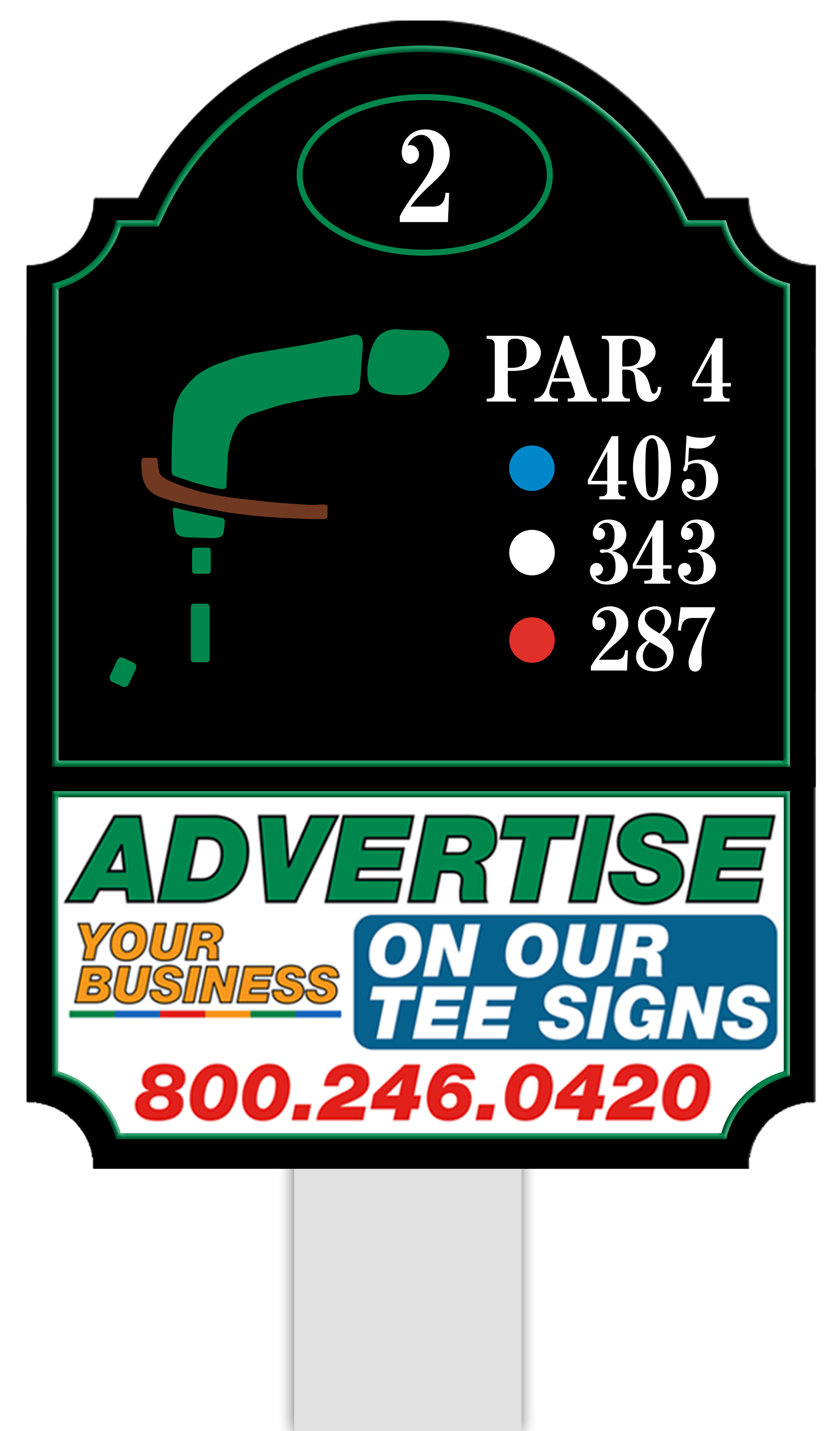 Standard tee sign placement