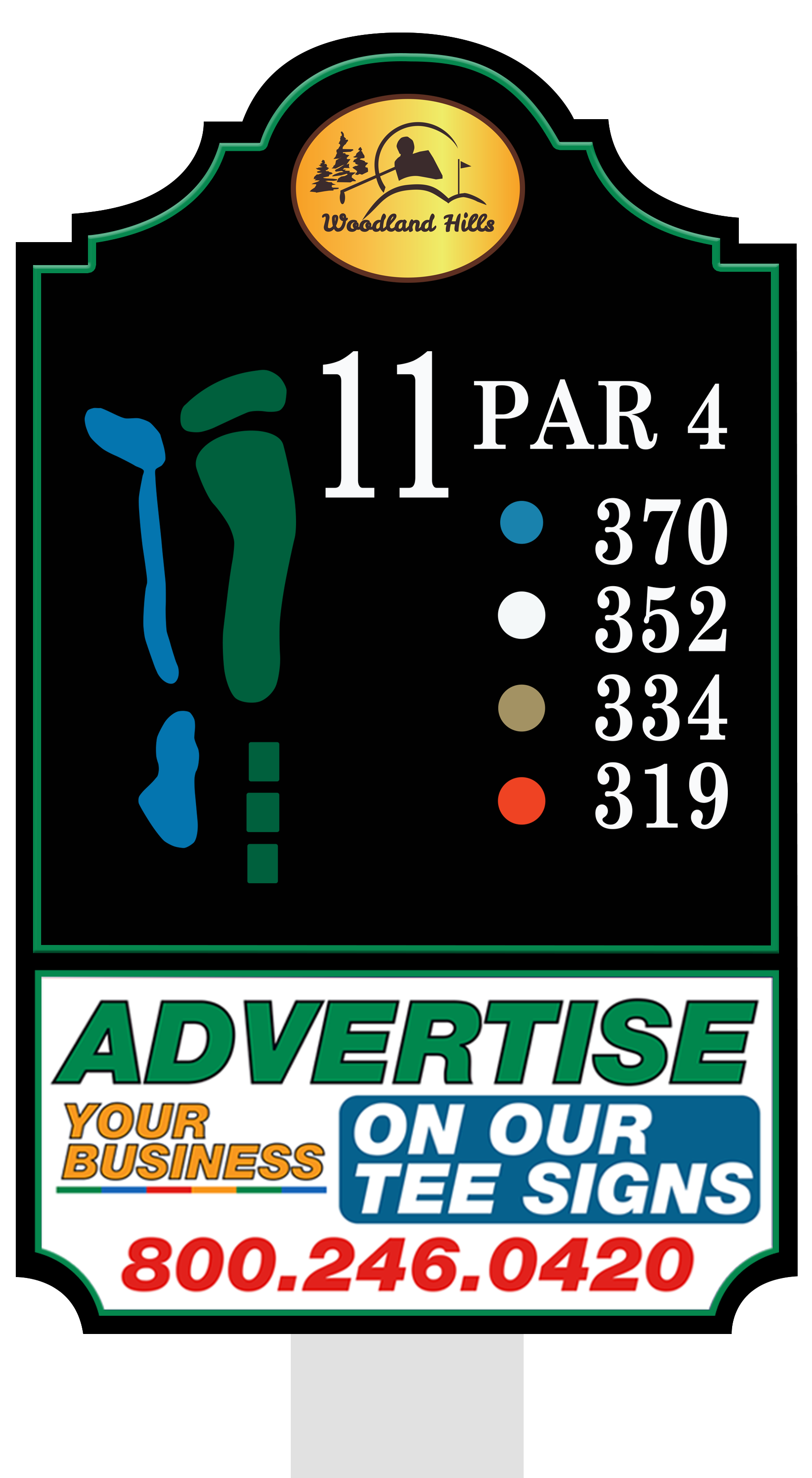 Standard tee sign placement