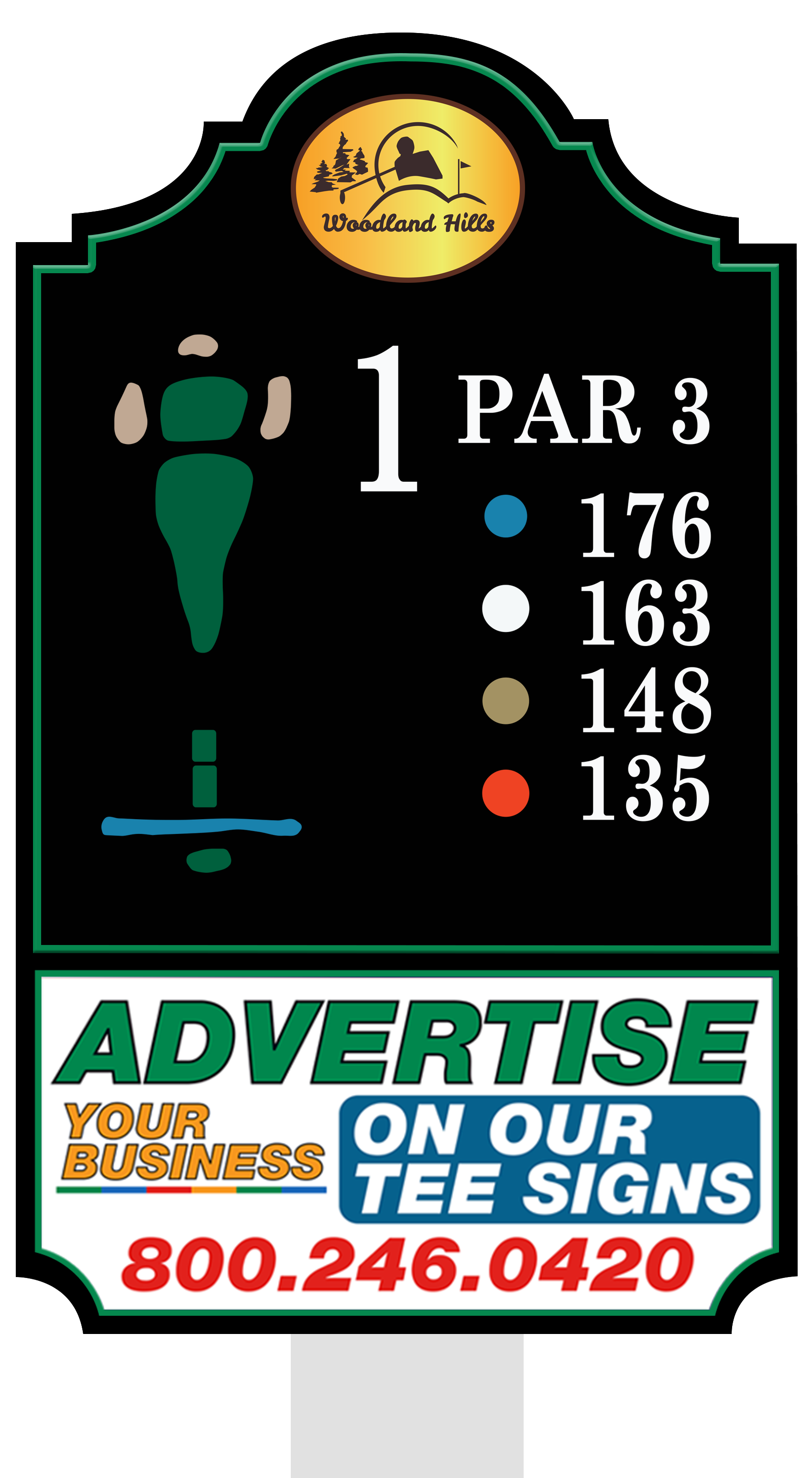 Premium tee sign placement