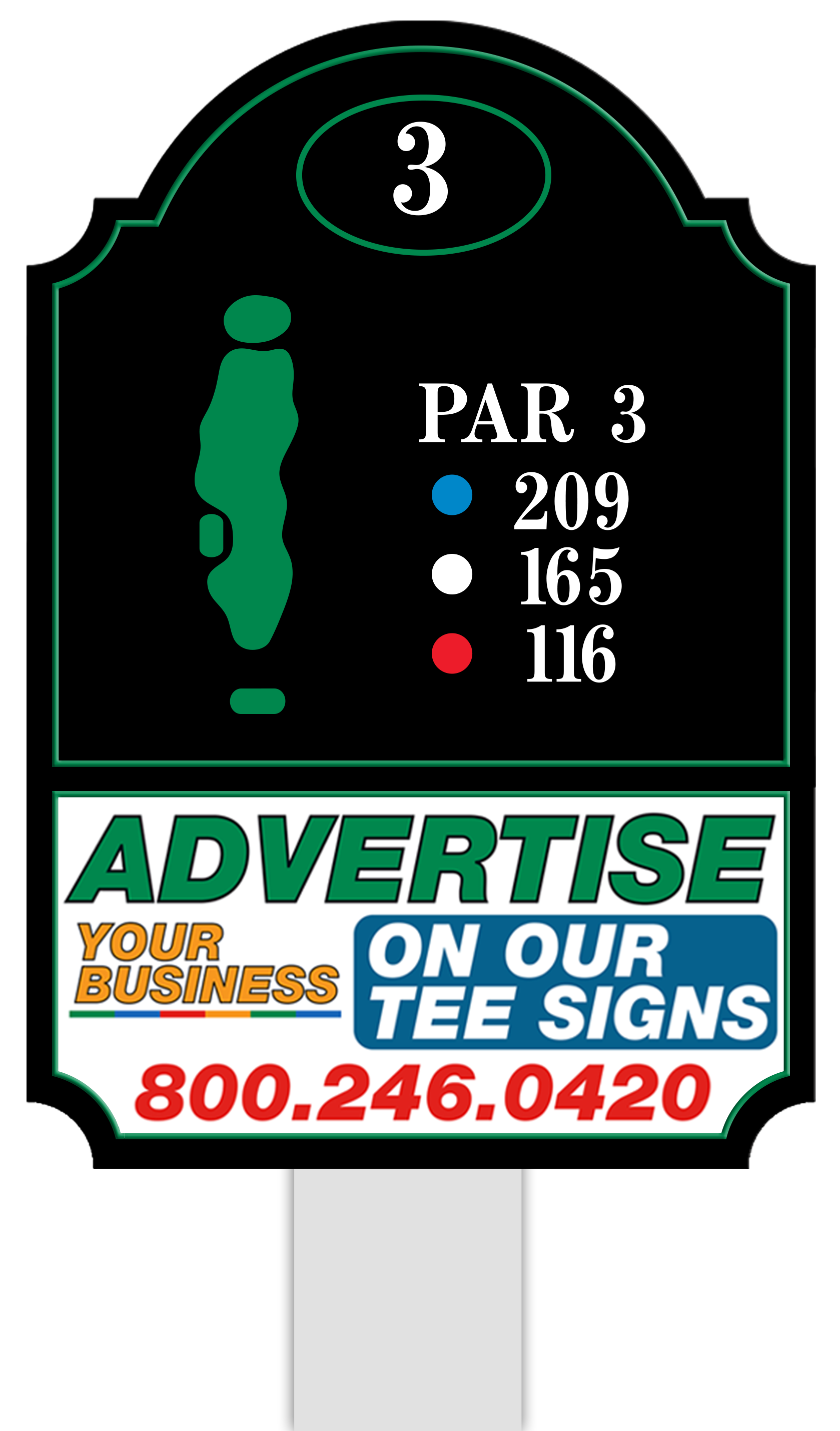 Premium tee sign placement