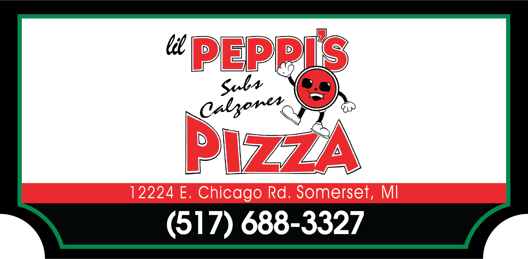Lil Peppi's Pizza sign