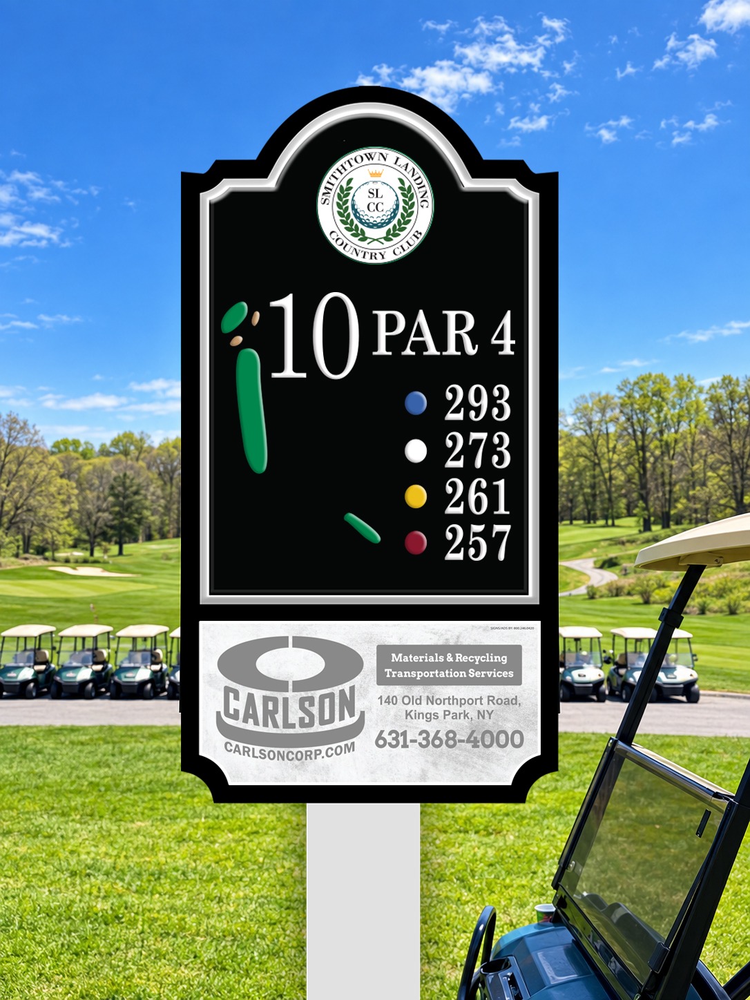 Sample tee sign, hole 10