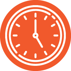 orange icon of clock