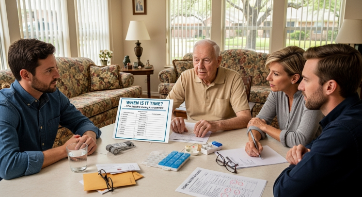 Documents showing VA benefits and long-term care insurance options for seniors