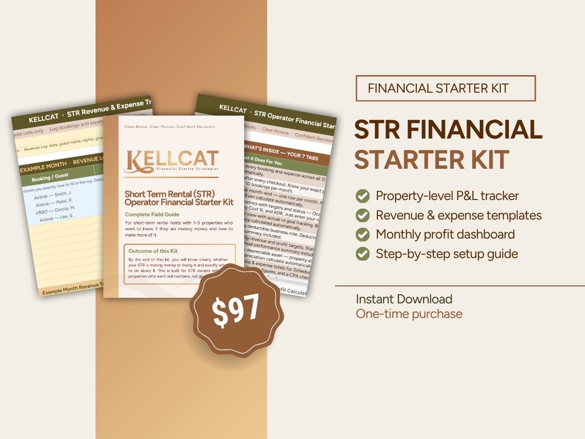 STR Financial Starter Kit — spreadsheet tracker, field guide, and quick start guide