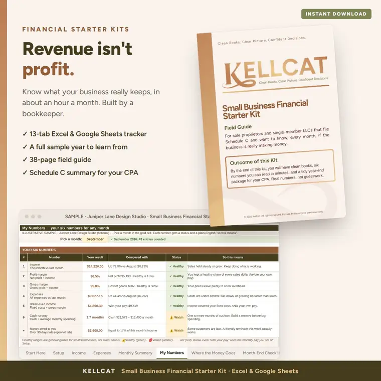 Small Business Financial Starter Kit field guide cover by Kellcat