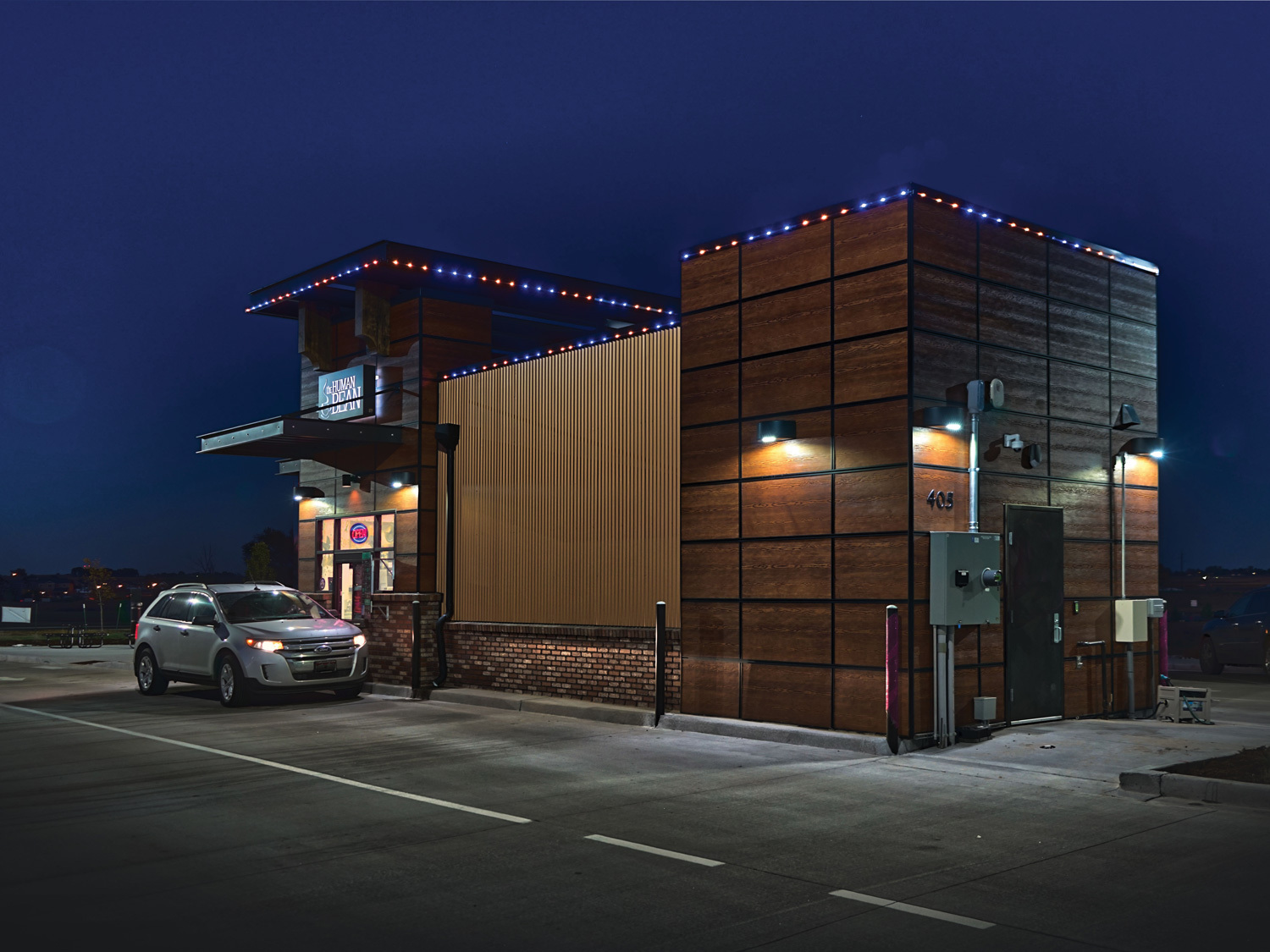 Storefront permanent lighting installation