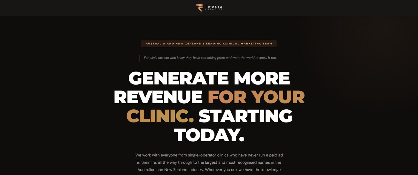 Two Six Creative clinical marketing website