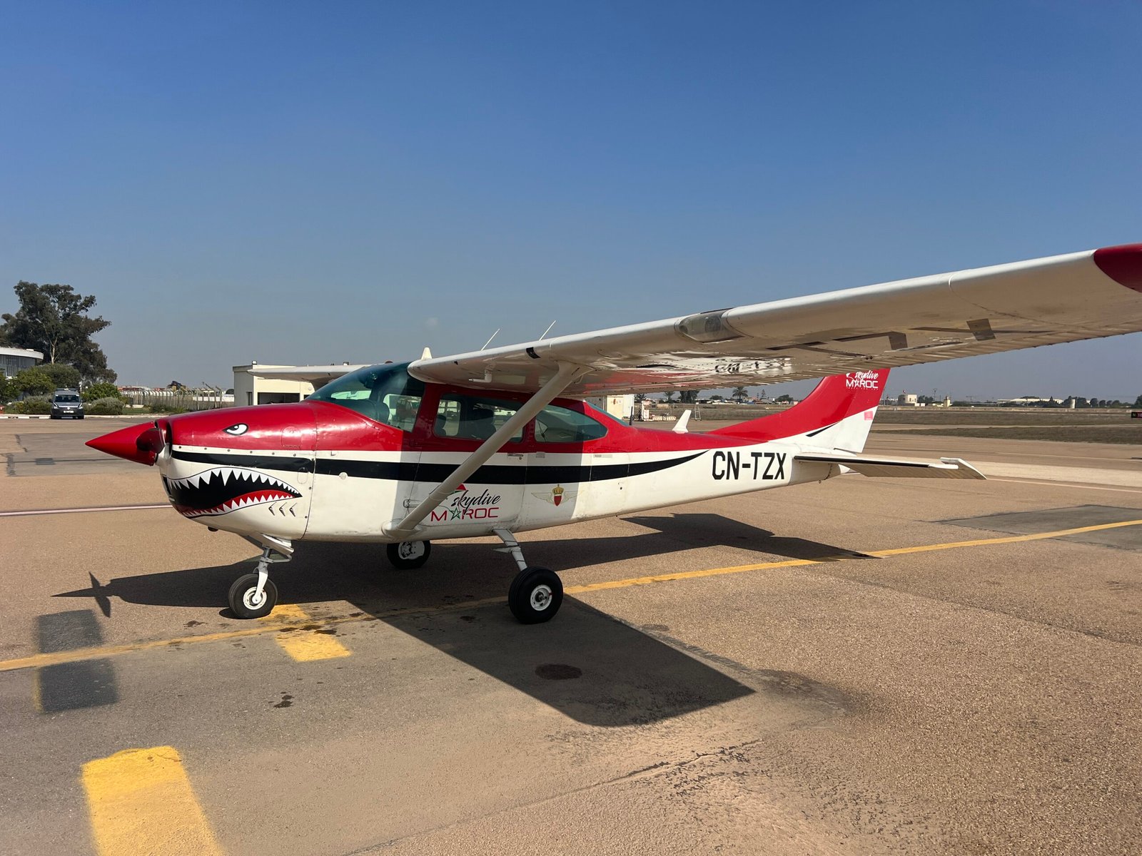 Vue du Cessna Maroc Skydive avant le départ