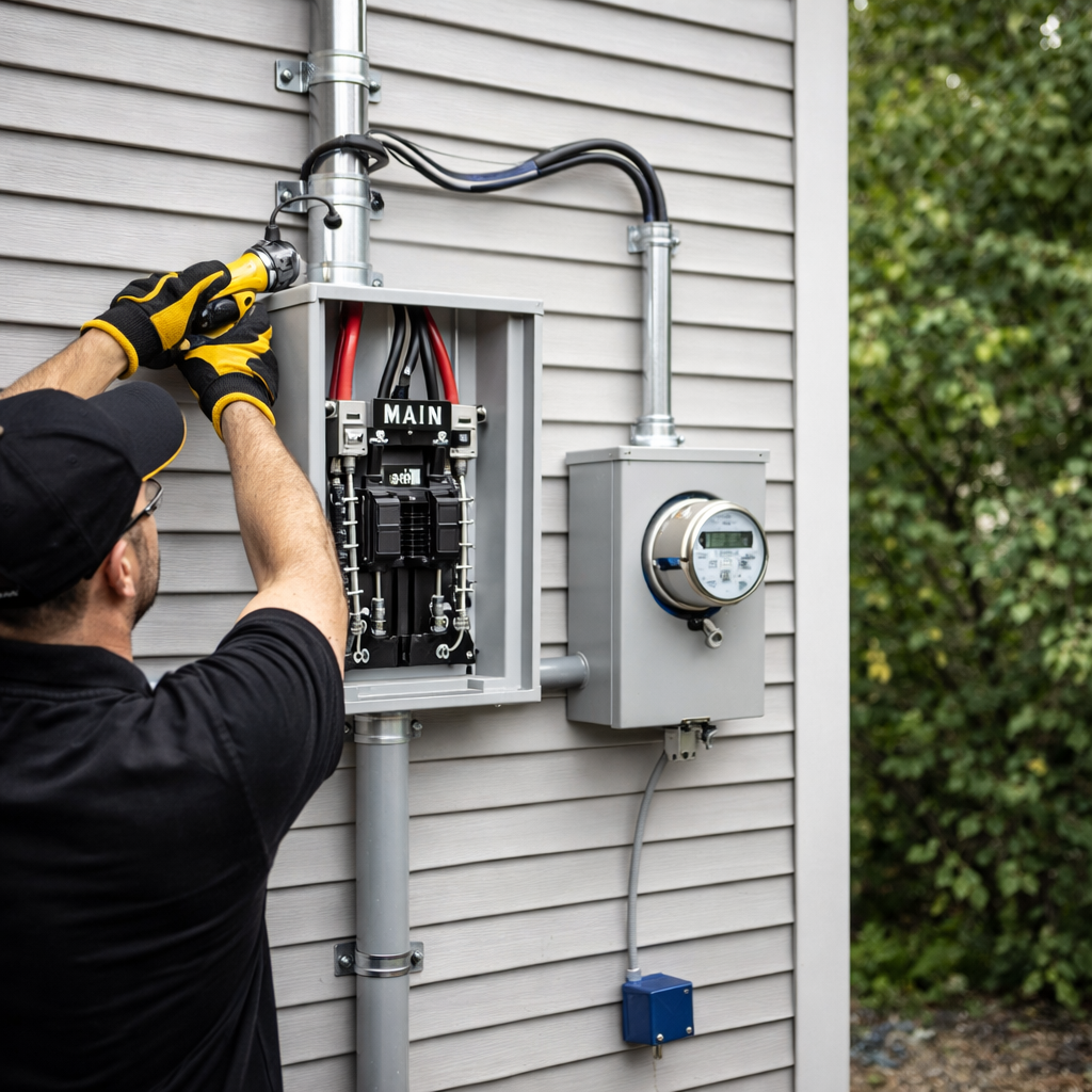 Meter and main electrical service upgrade by Behr Electric