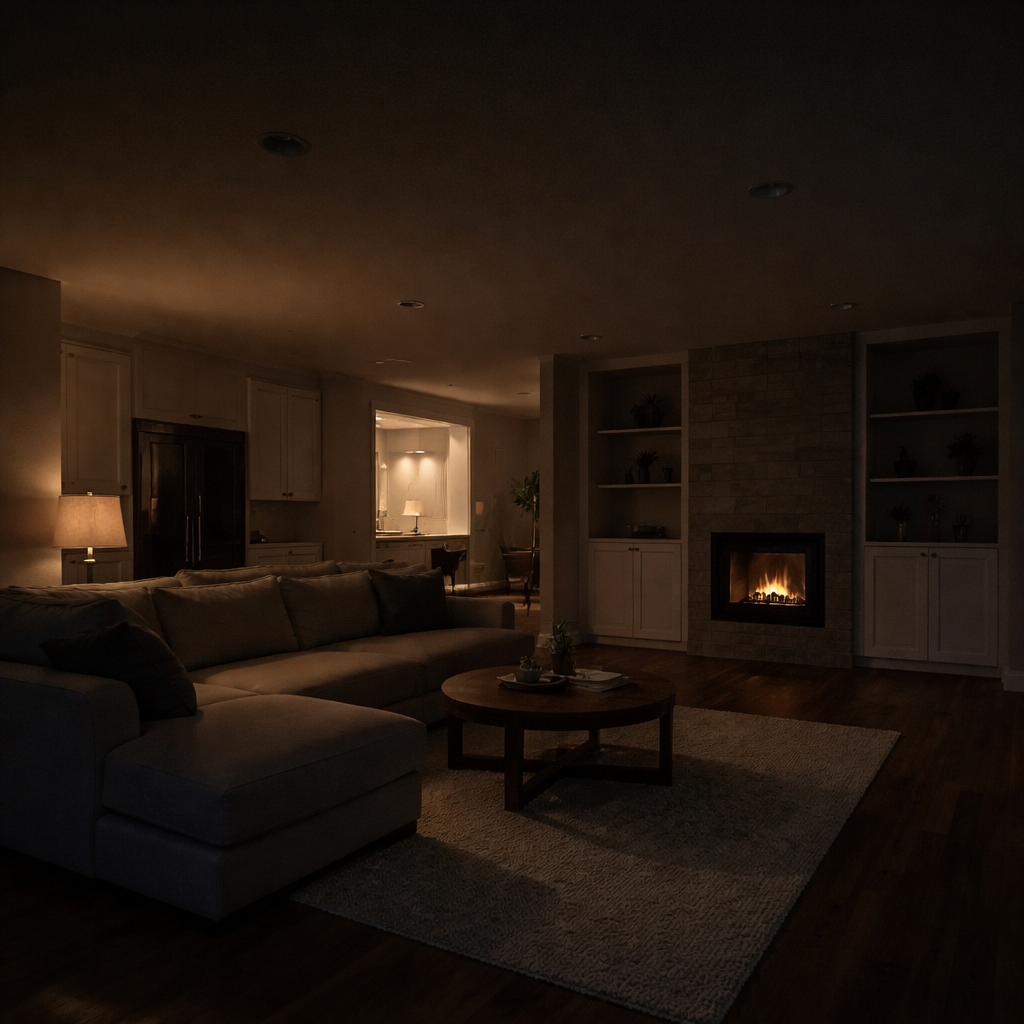 Before lighting upgrade living room
