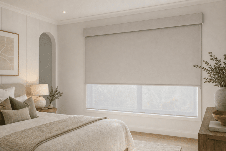 Motorised blackout blind operated by remote