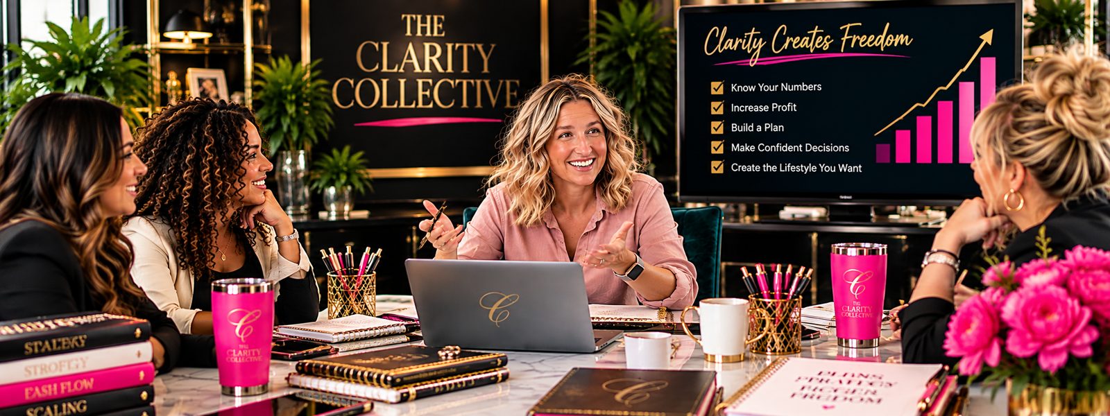 Christie leading a Clarity Collective session: Clarity Creates Freedom
