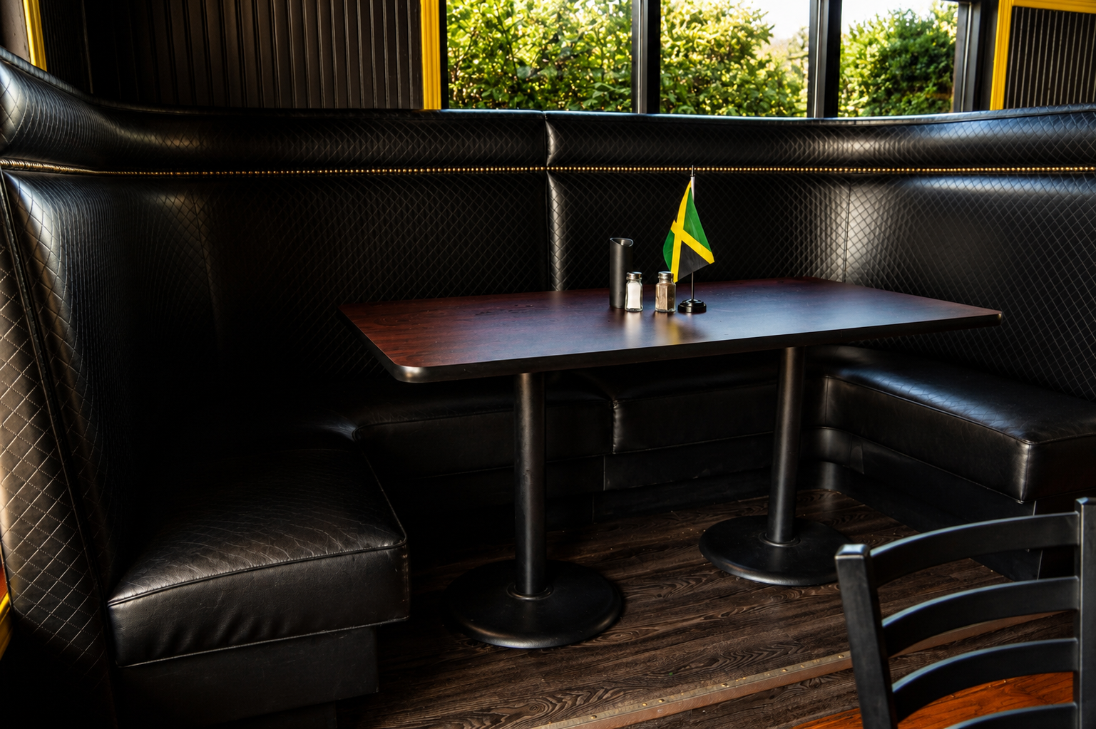 Booth seating at Mama Jerk N Tings