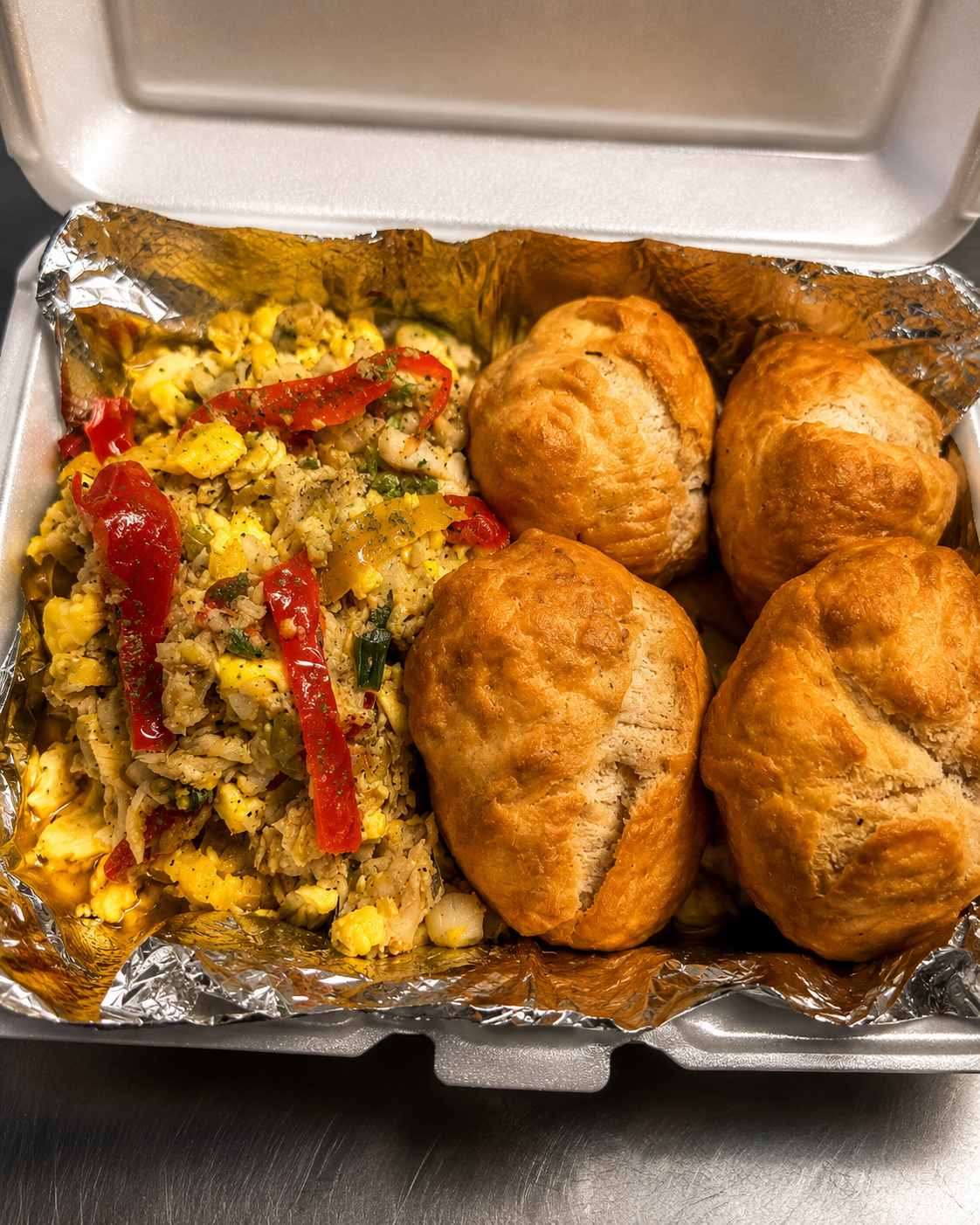 Ackee and saltfish breakfast