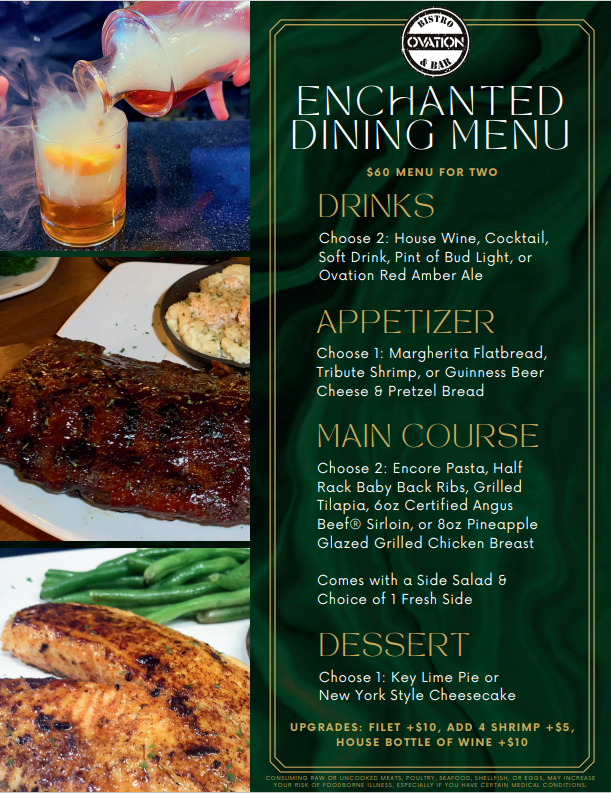 Ovation Bistro & Bar Menu