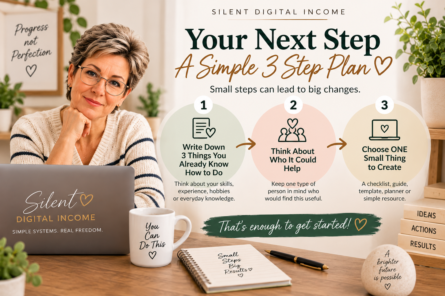 Three simple steps to start earning online: identify what you know, decide who it could help and choose one small thing to create Three simple steps to start earning online: identify what you know, decide who it could help and choose one small thing to create