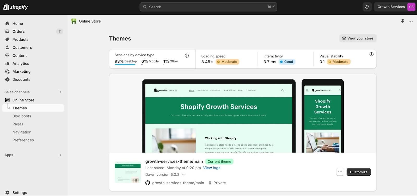 Shopify portfolio project