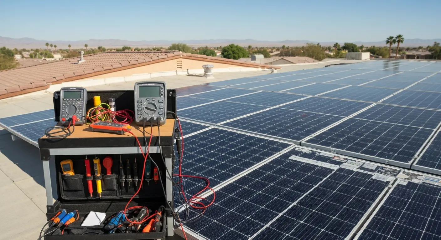 Solar system diagnostics and repair work