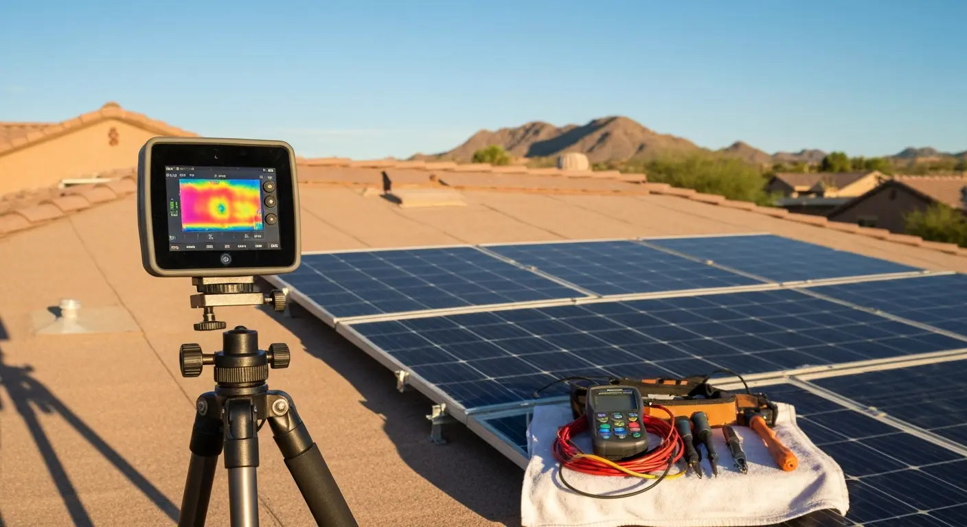 Solar system diagnostics with thermal imaging