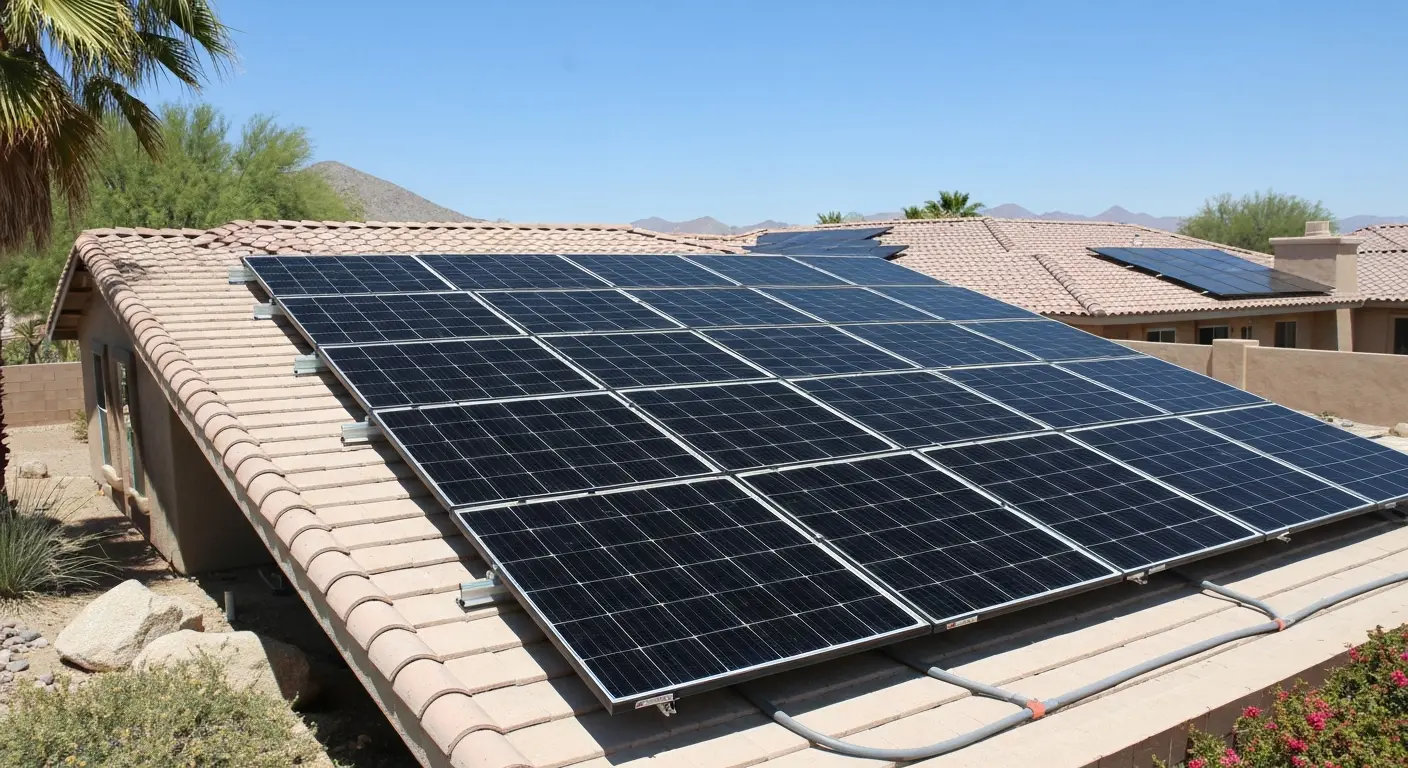 Solar panel installation on Indio home