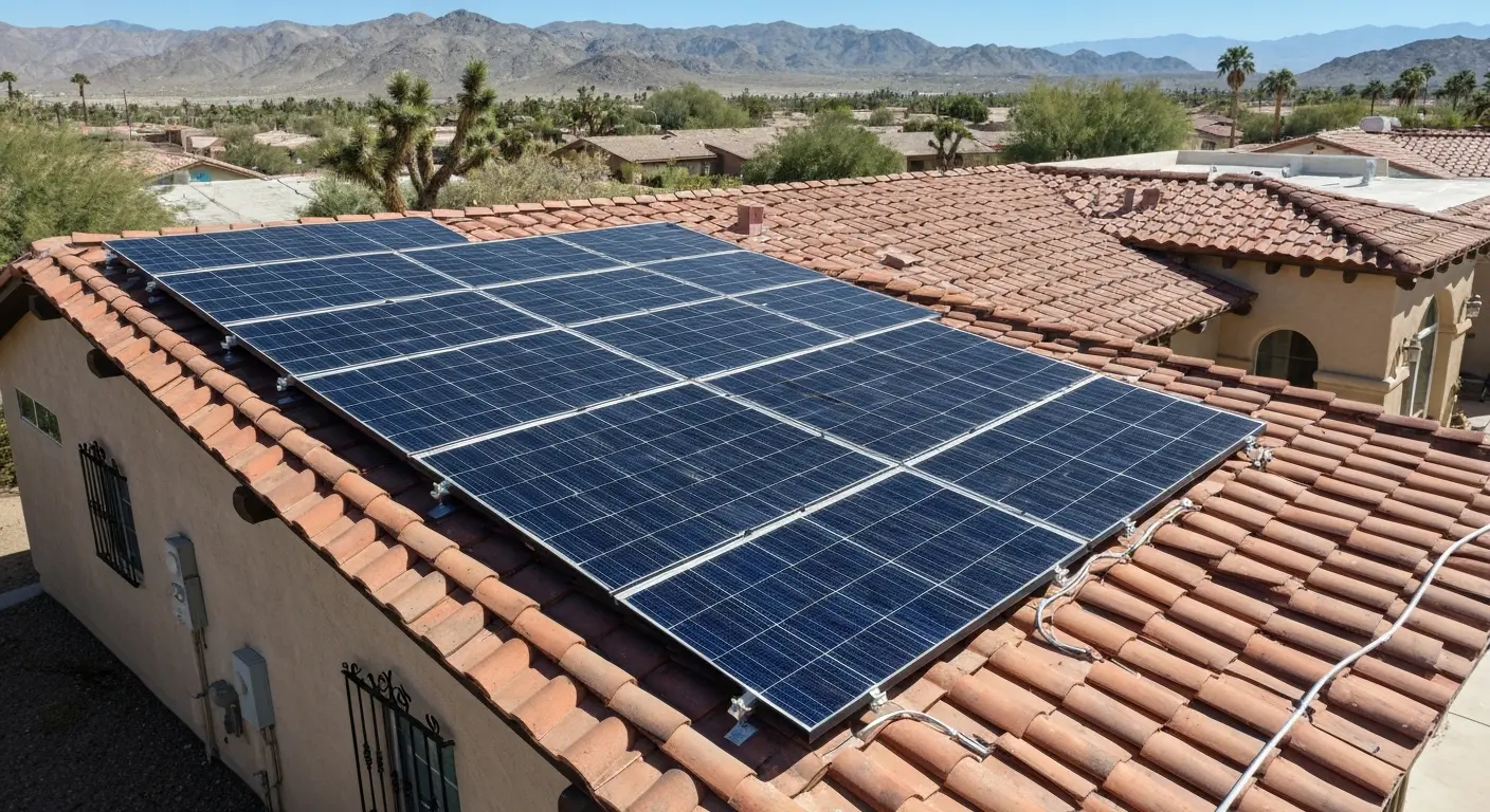 Solar panel installation on Thousand Palms home